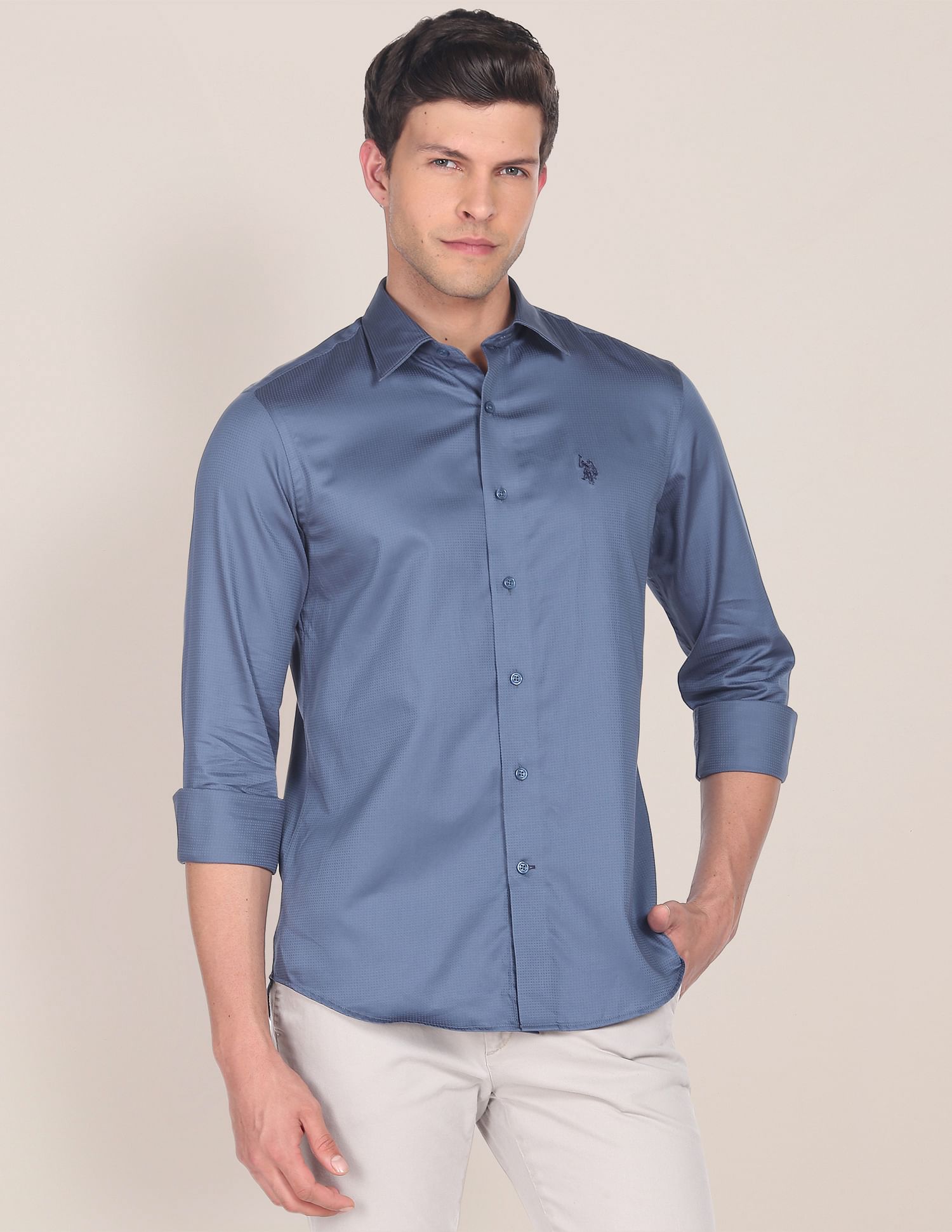 U.S. Polo Assn. Satin Dobby Solid Shirt