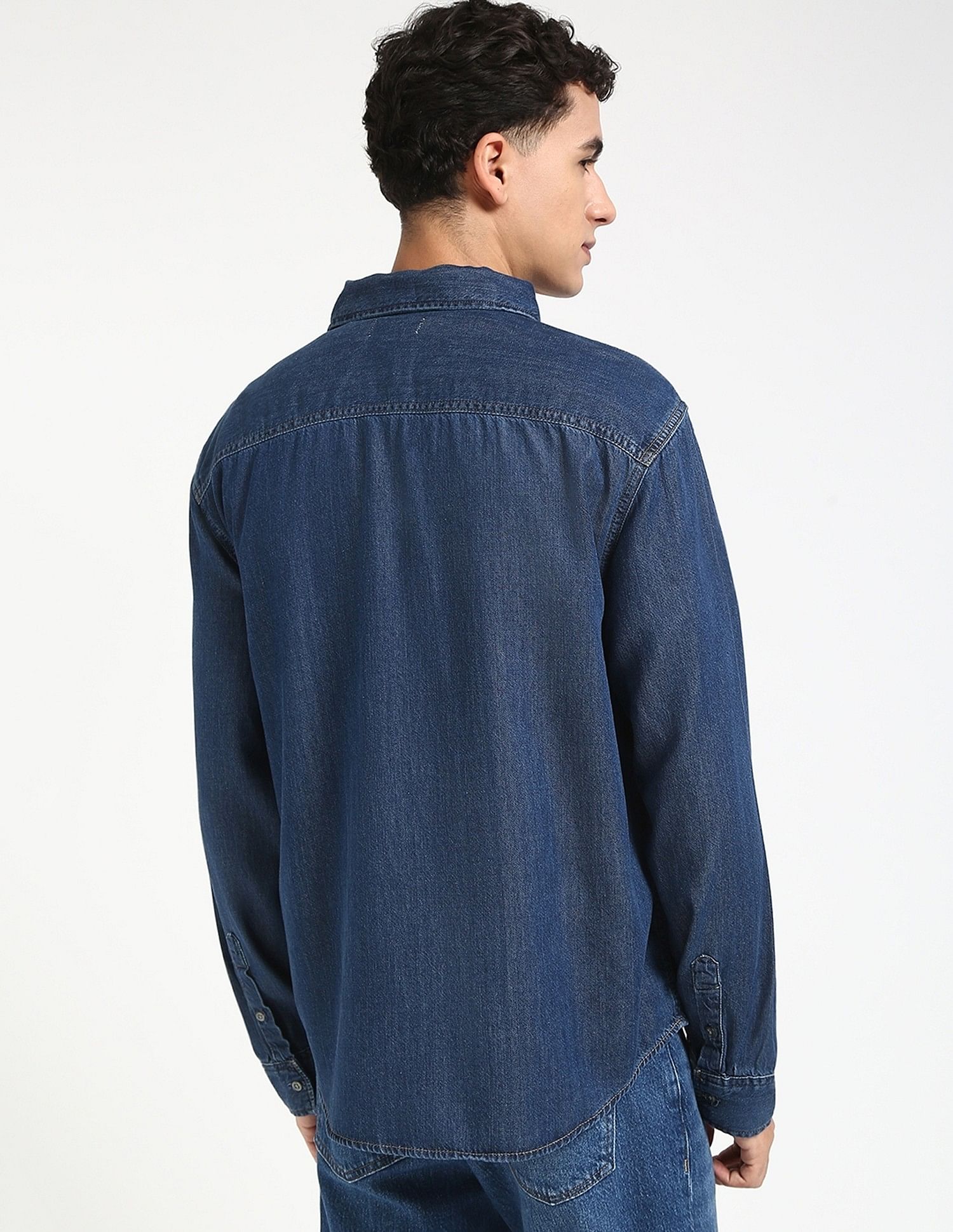 Calvin Klein Jeans Solid Regular-Fit Denim Shirt