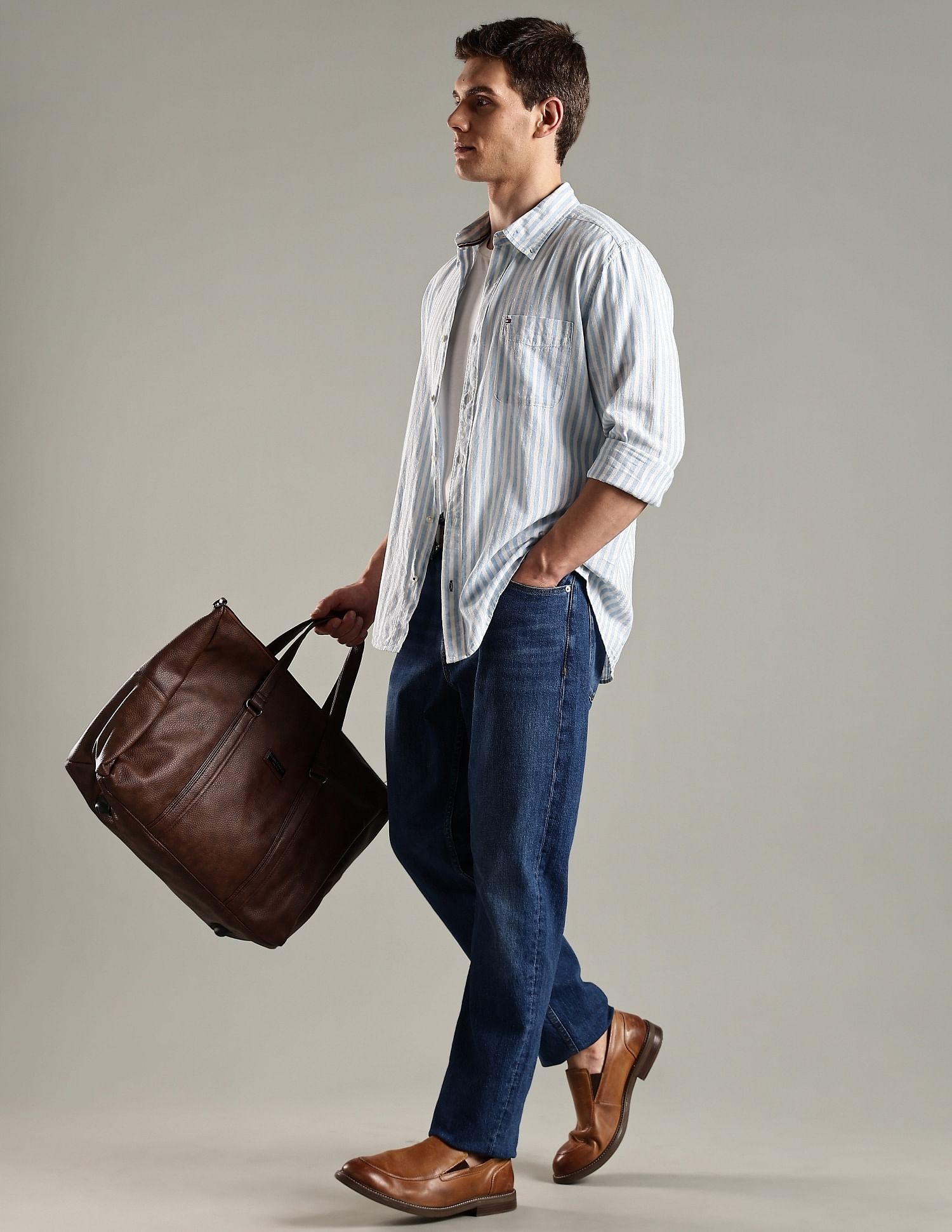 Tommy Hilfiger Striped Regular Fit Linen Shirt