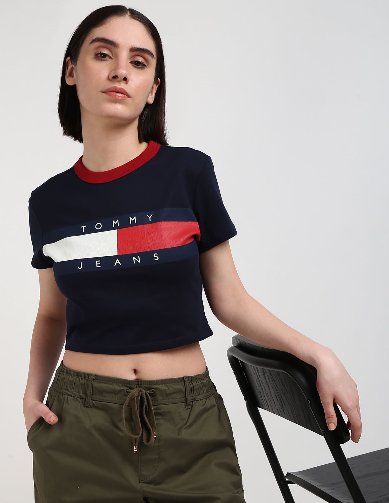 Buy Tommy Hilfiger Slim Fit Crop T Shirt NNNOW