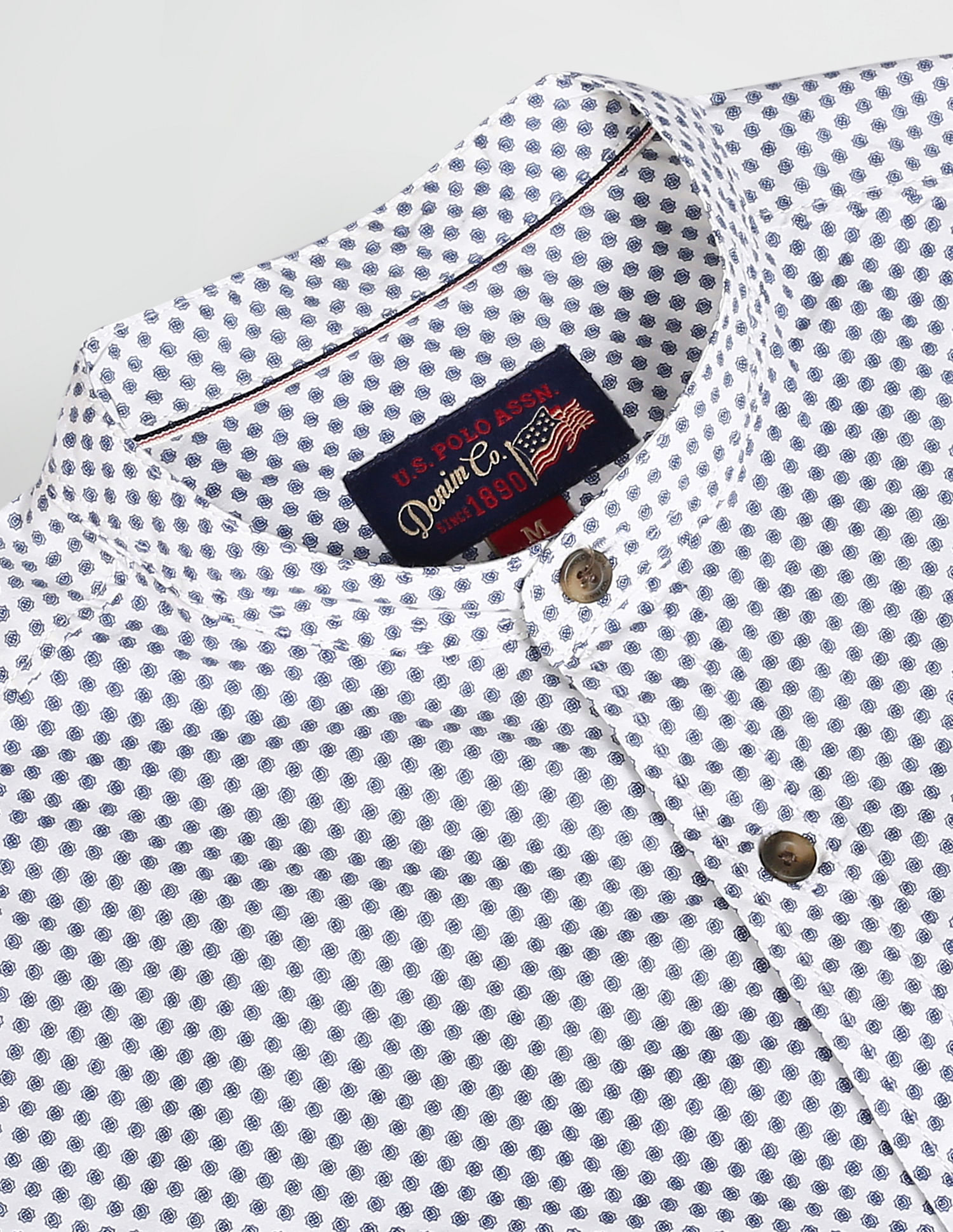 U.S. Polo Assn. Denim Co. Mandarin Collar Printed Shirt