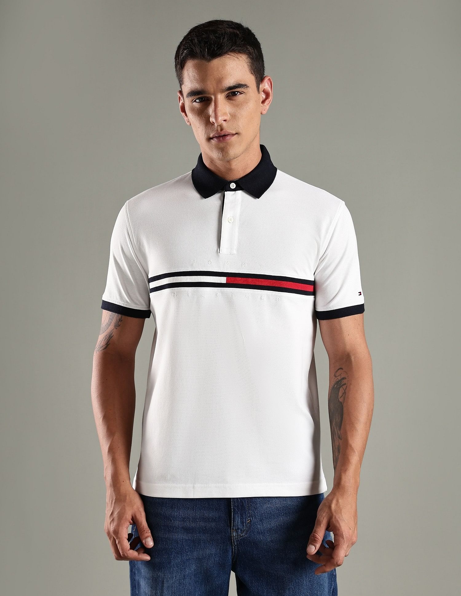 Tommy Hilfiger Embroidered Logo Relaxed Fit Cotton Polo T-Shirt