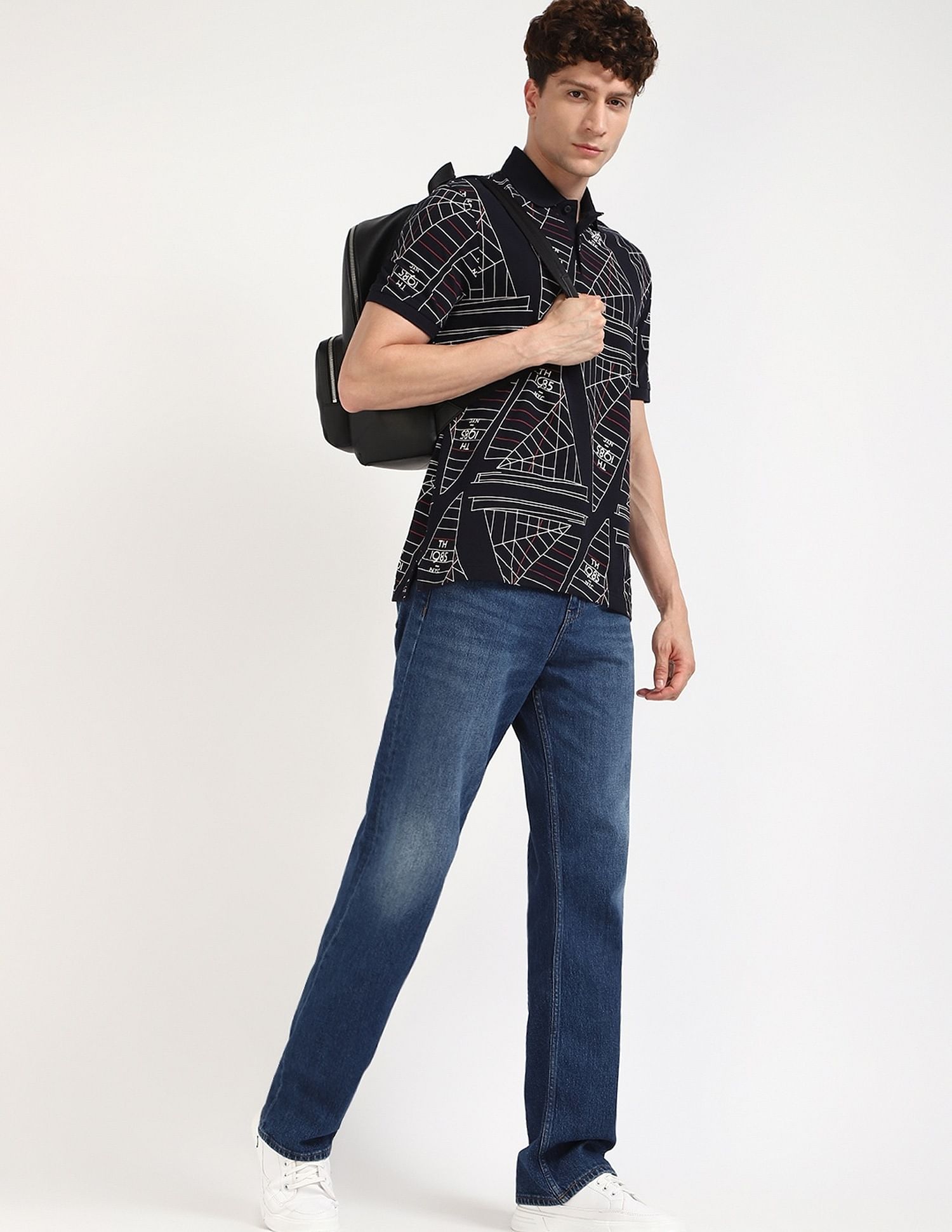 Tommy Hilfiger Printed Regular-Fit Cotton Polo Shirt