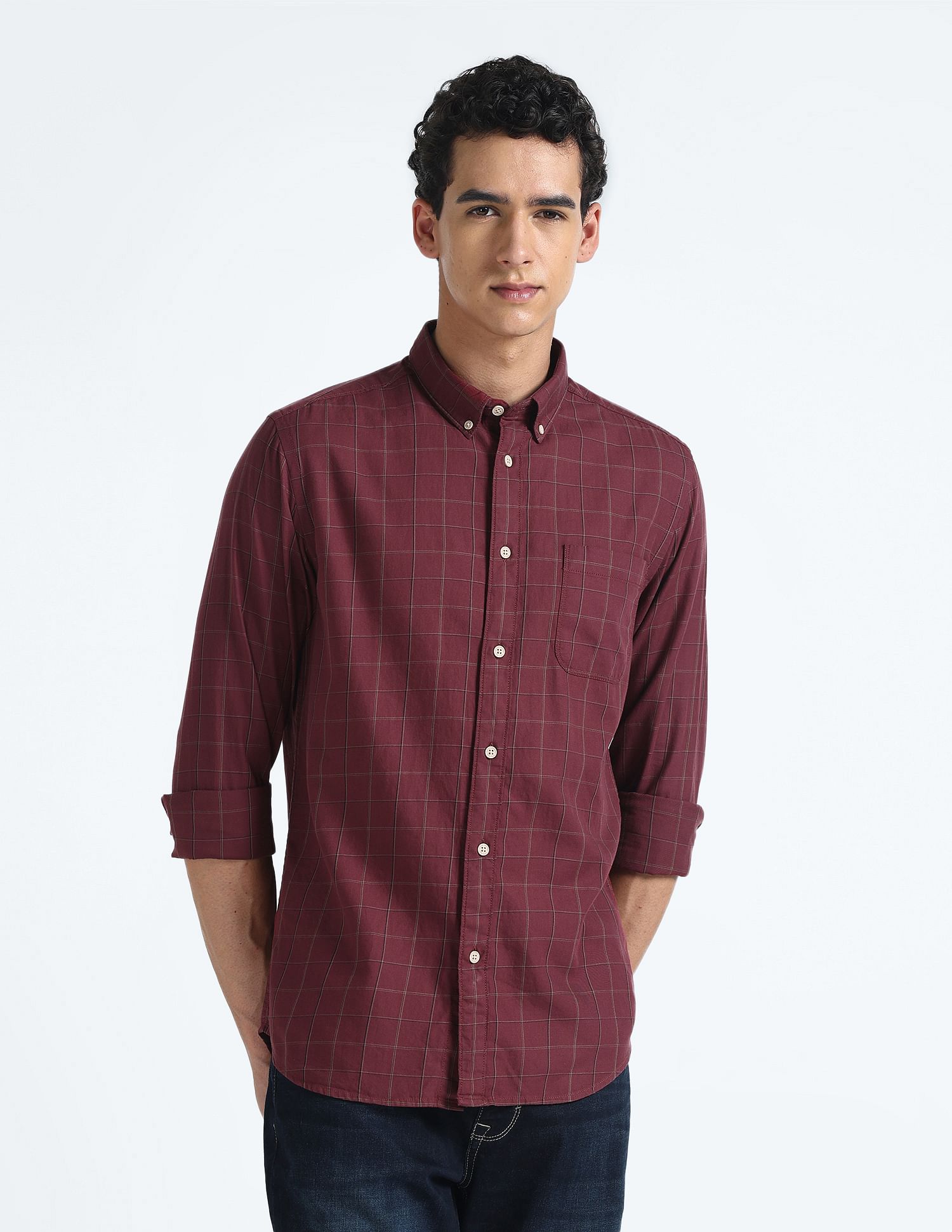 Flying Machine Pure Cotton Check Shirt