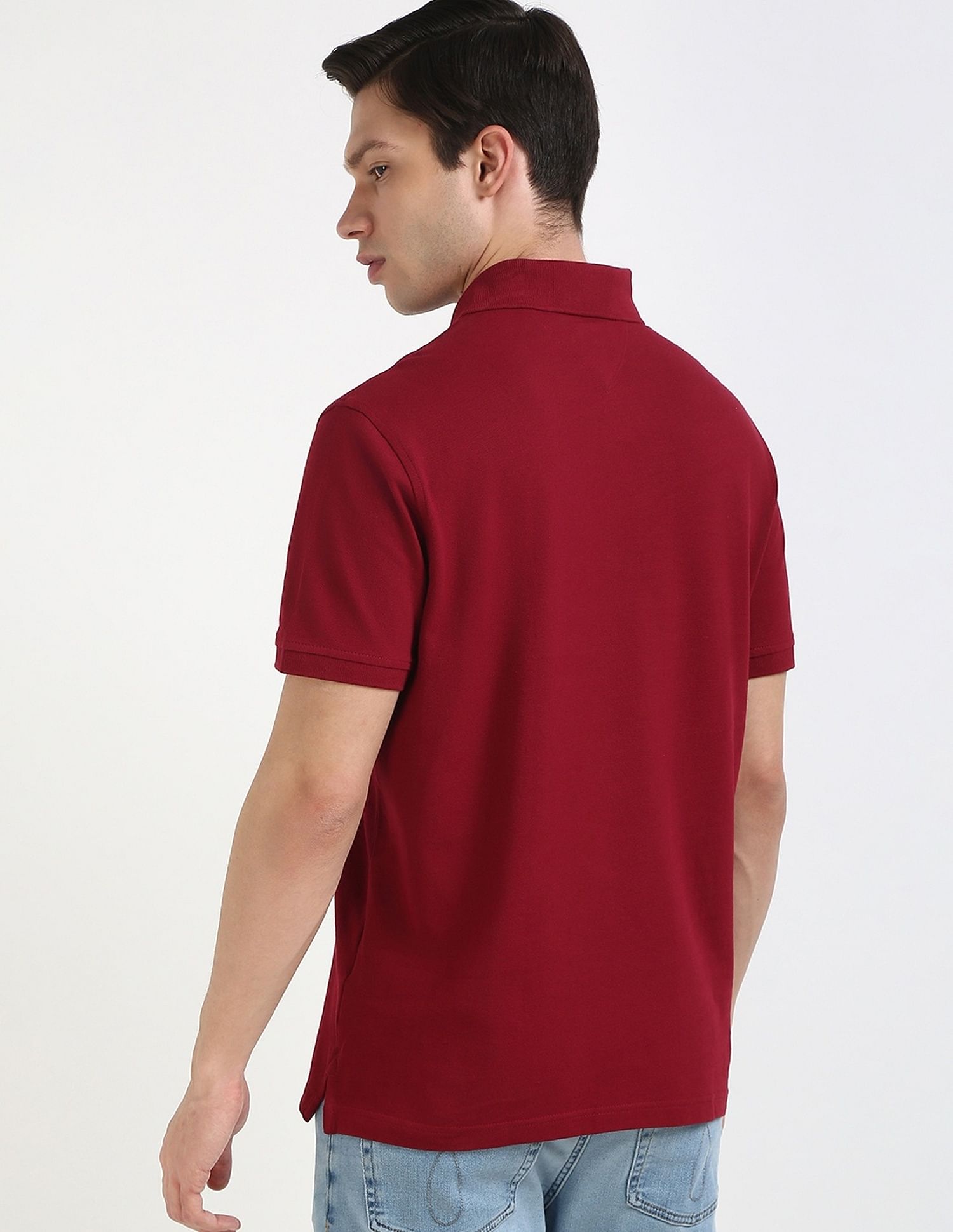 Tommy Hilfiger Solid Regular-Fit Cotton Polo Shirt