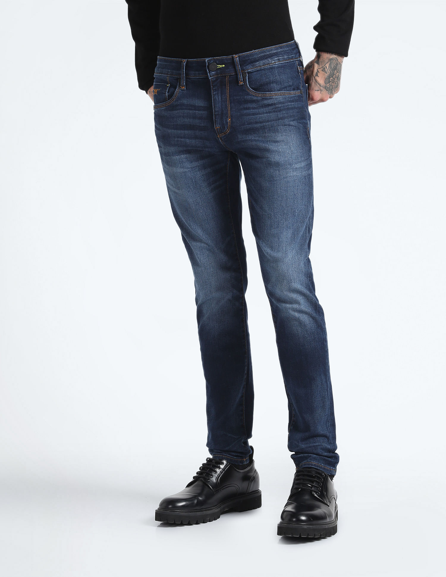 Flying Machine Jackson Super Slim Fit Stone Wash Jeans