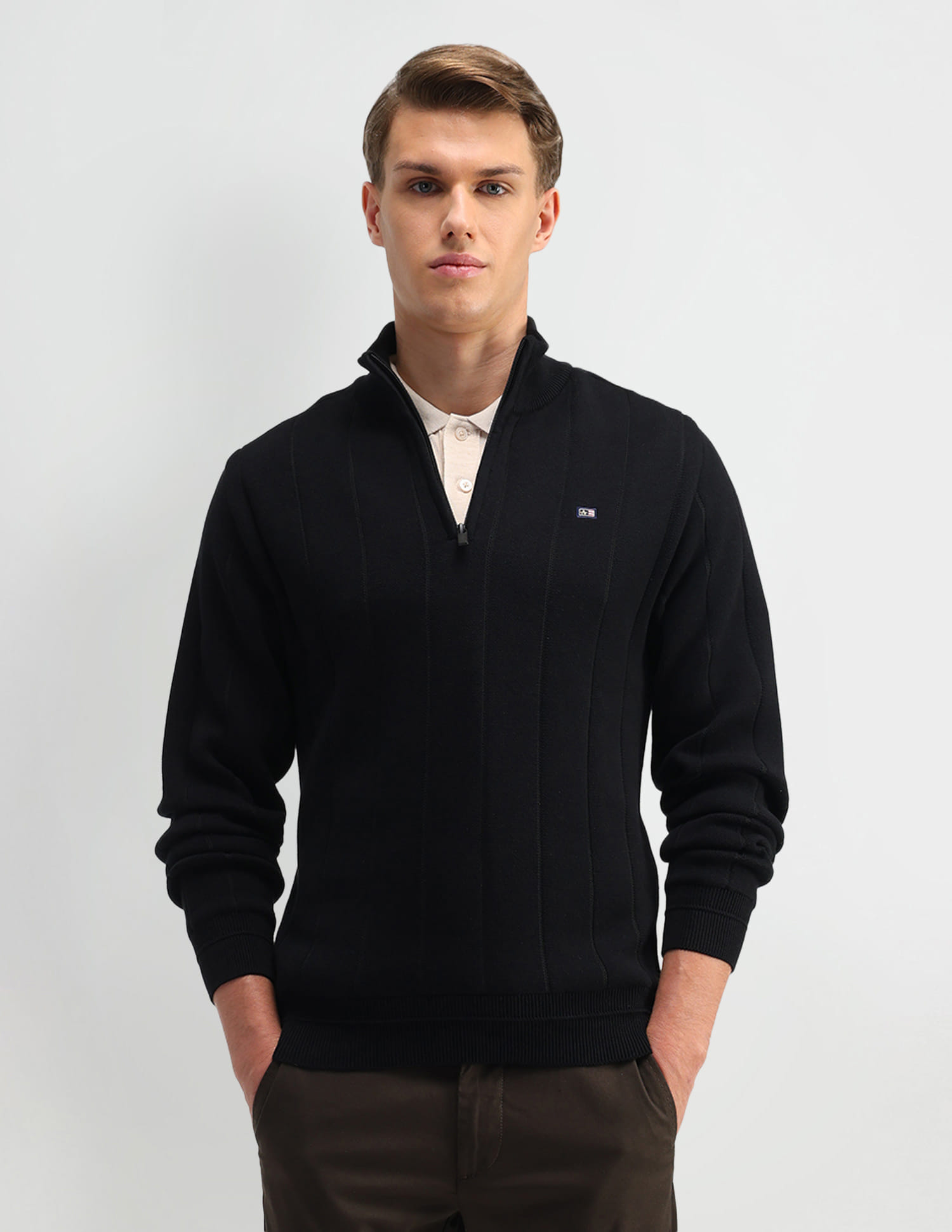 Buy Arrow Sport High Neck All Over Pattern Sweater - NNNOW.com