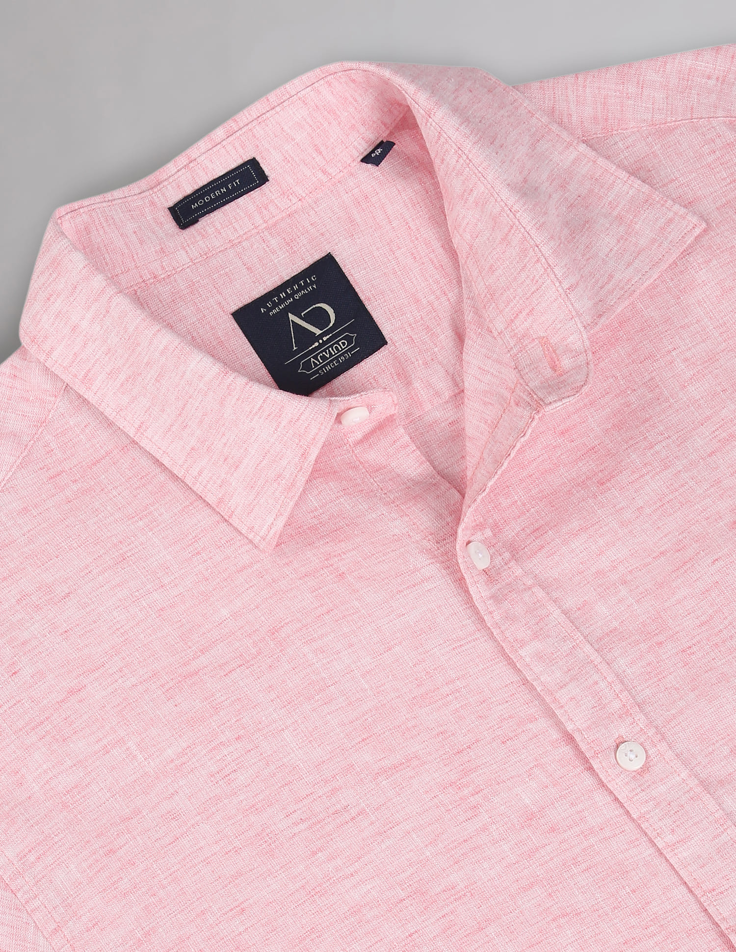 Buy AD by Arvind Cotton Linen Heathered Shirt - NNNOW.com