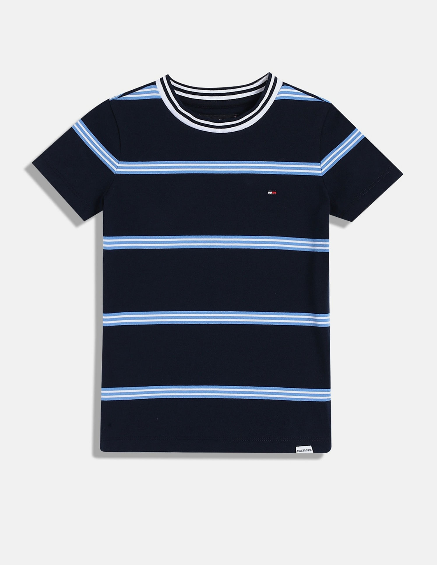 Tommy Hilfiger Kids Boys Striped Regular-Fit Cotton T-Shirt