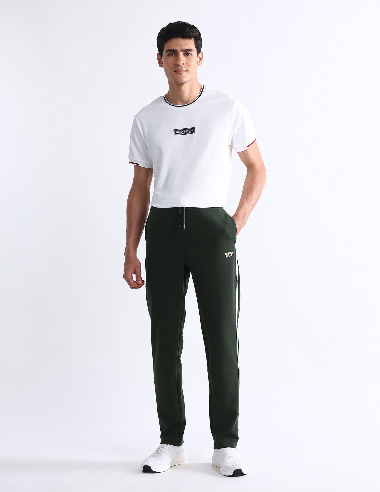 USPA Active Slim Fit Solid Active Track Pants
