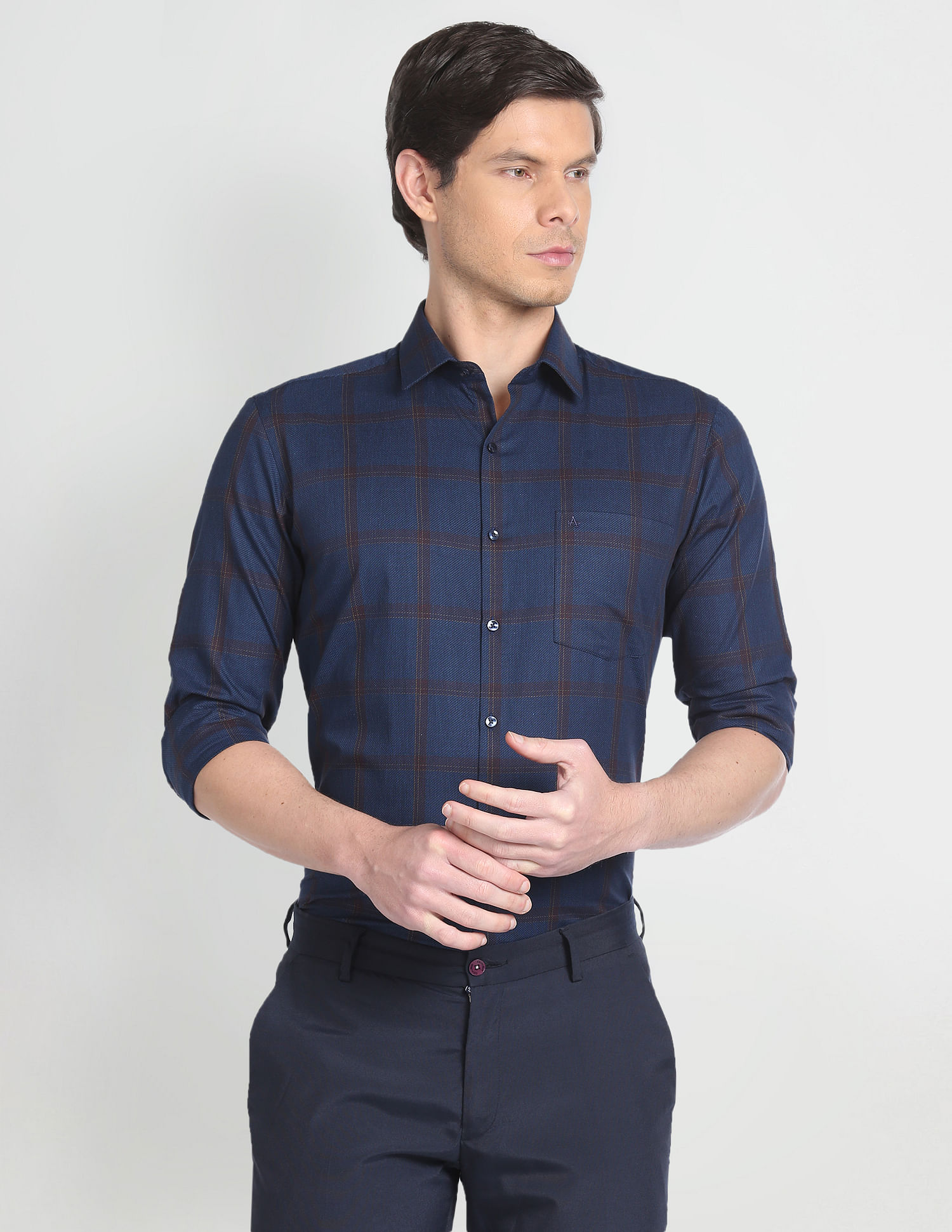 Arrow Patterned Tartan Formal Shirt