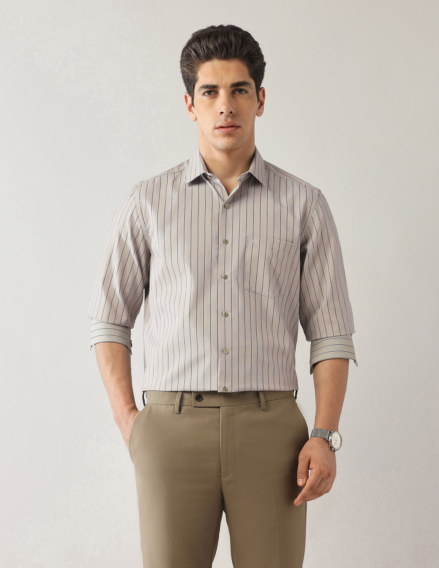 Arrow Vertical Striped Liberty Classic Fit Shirt