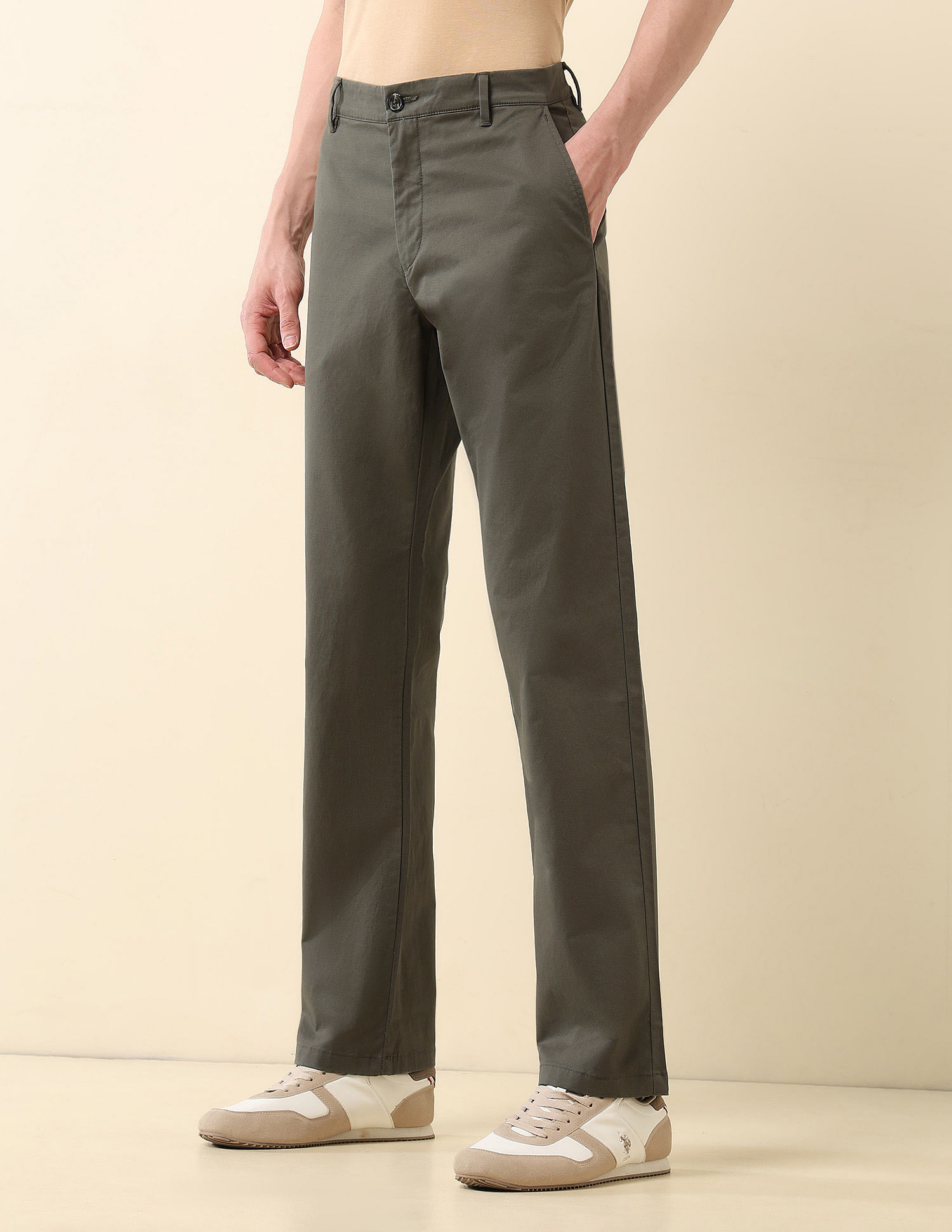 U.S. Polo Assn. Textured Riley Straight Fit Trousers