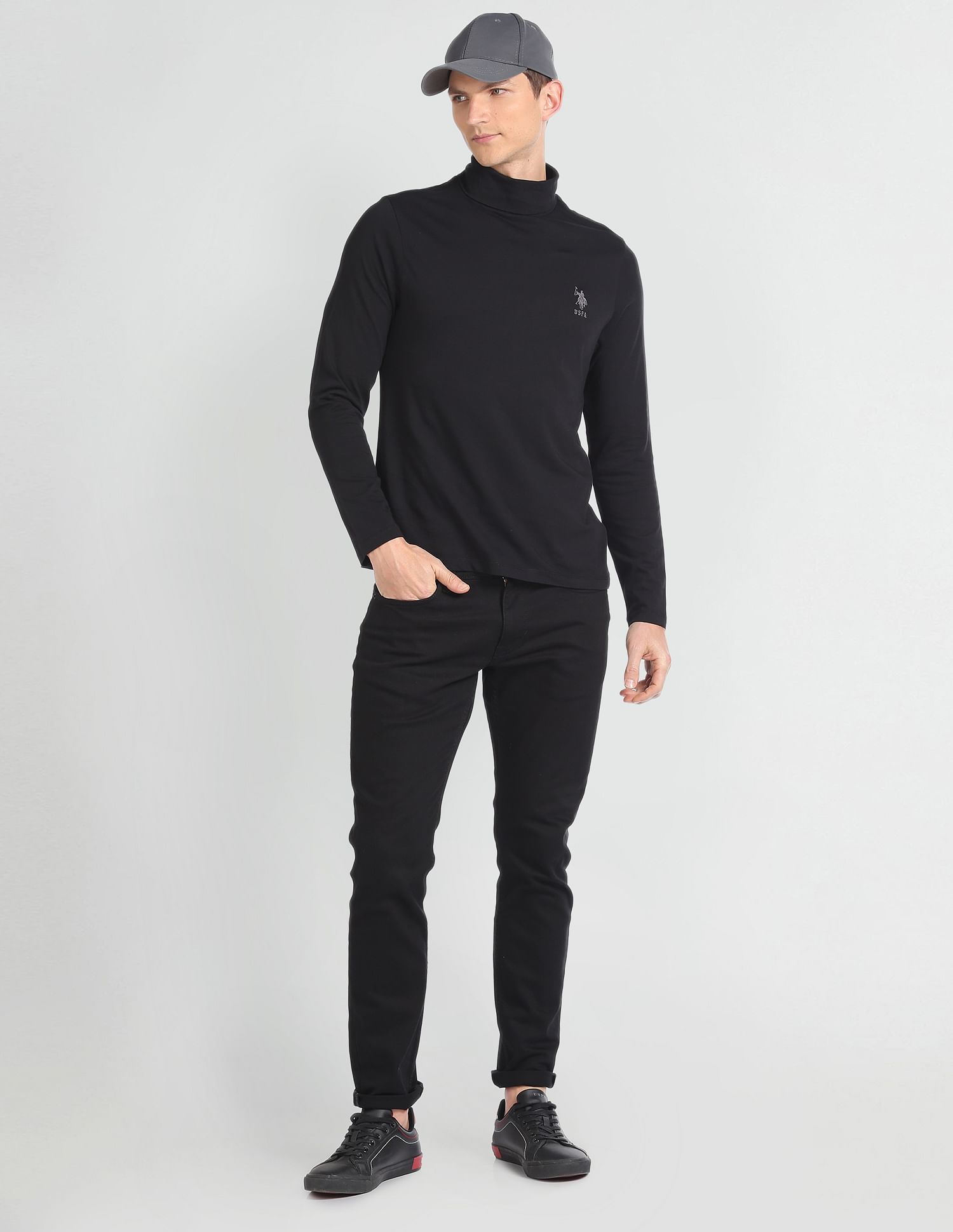 U.S. Polo Assn. Denim Co. Turtle Neck Long Sleeve T-Shirt