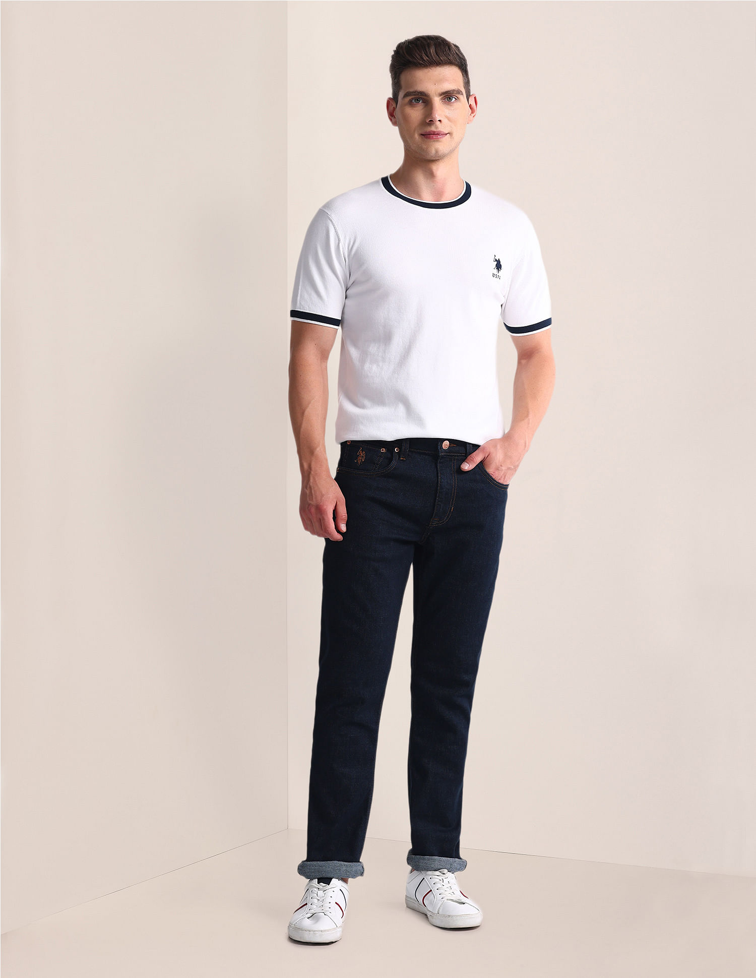 U.S. Polo Assn. Tipped Neck Slim T-Shirt