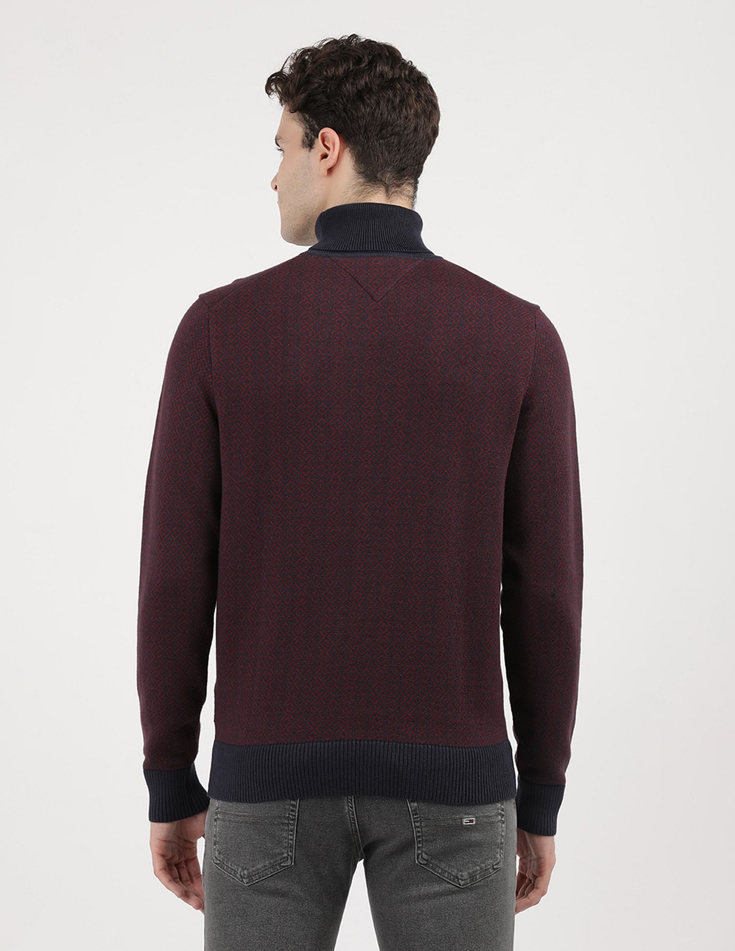 Tommy Hilfiger Gifting 2 Tone Fairisle Roll Neck Sweater