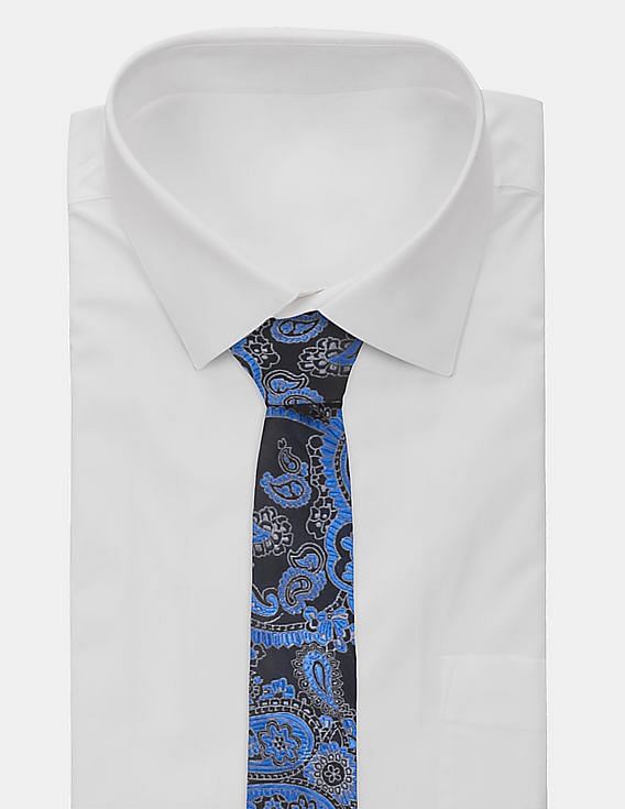 Arrow Men Blue Patterned Weave Tie