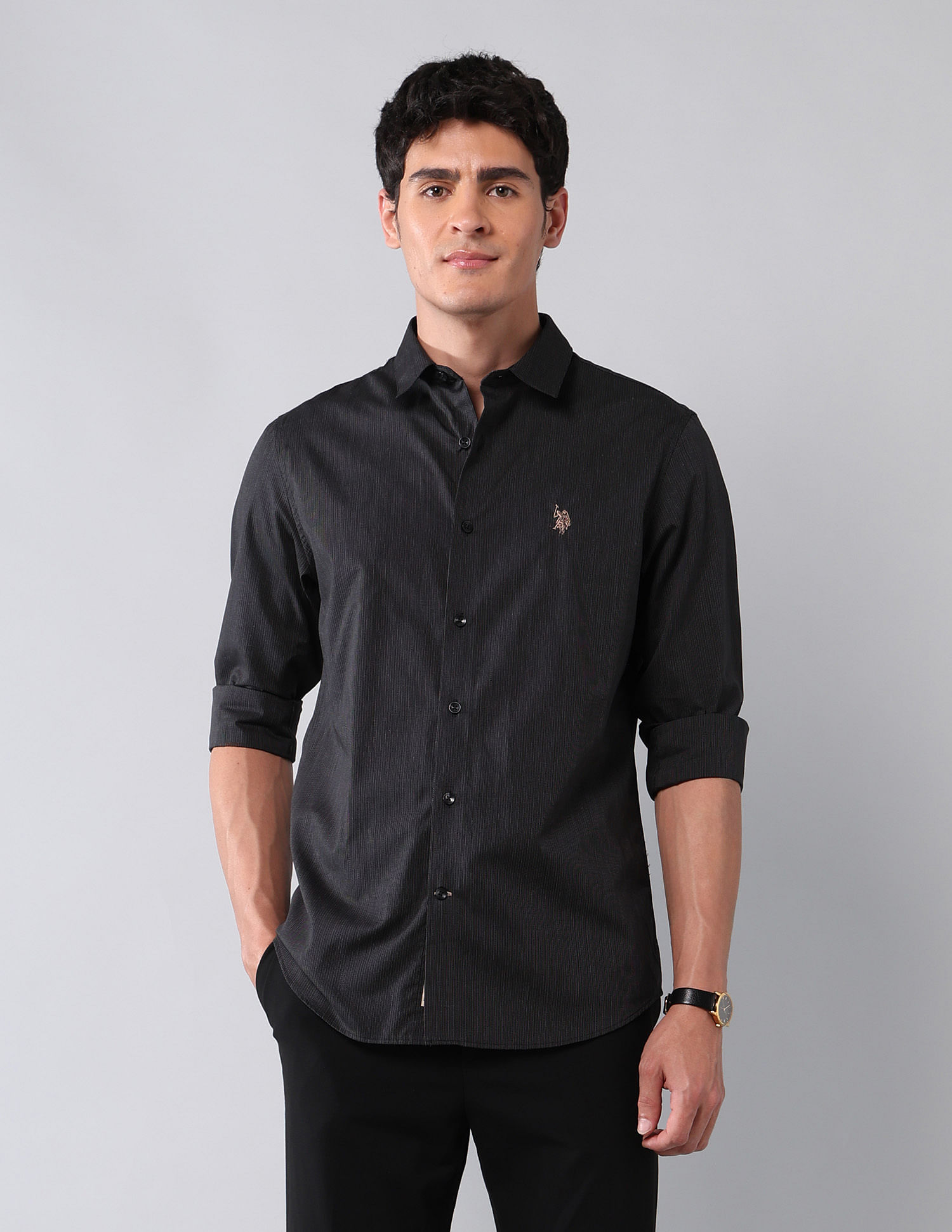 U.S. Polo Assn. Denim Co. Pinstriped Pure Cotton Shirt