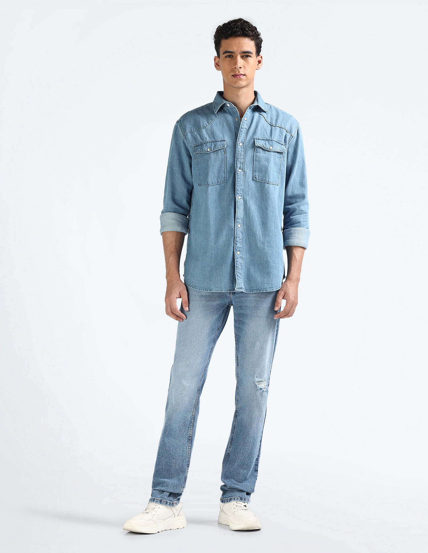 Flying Machine Slim Straight Stone Wash Jeans