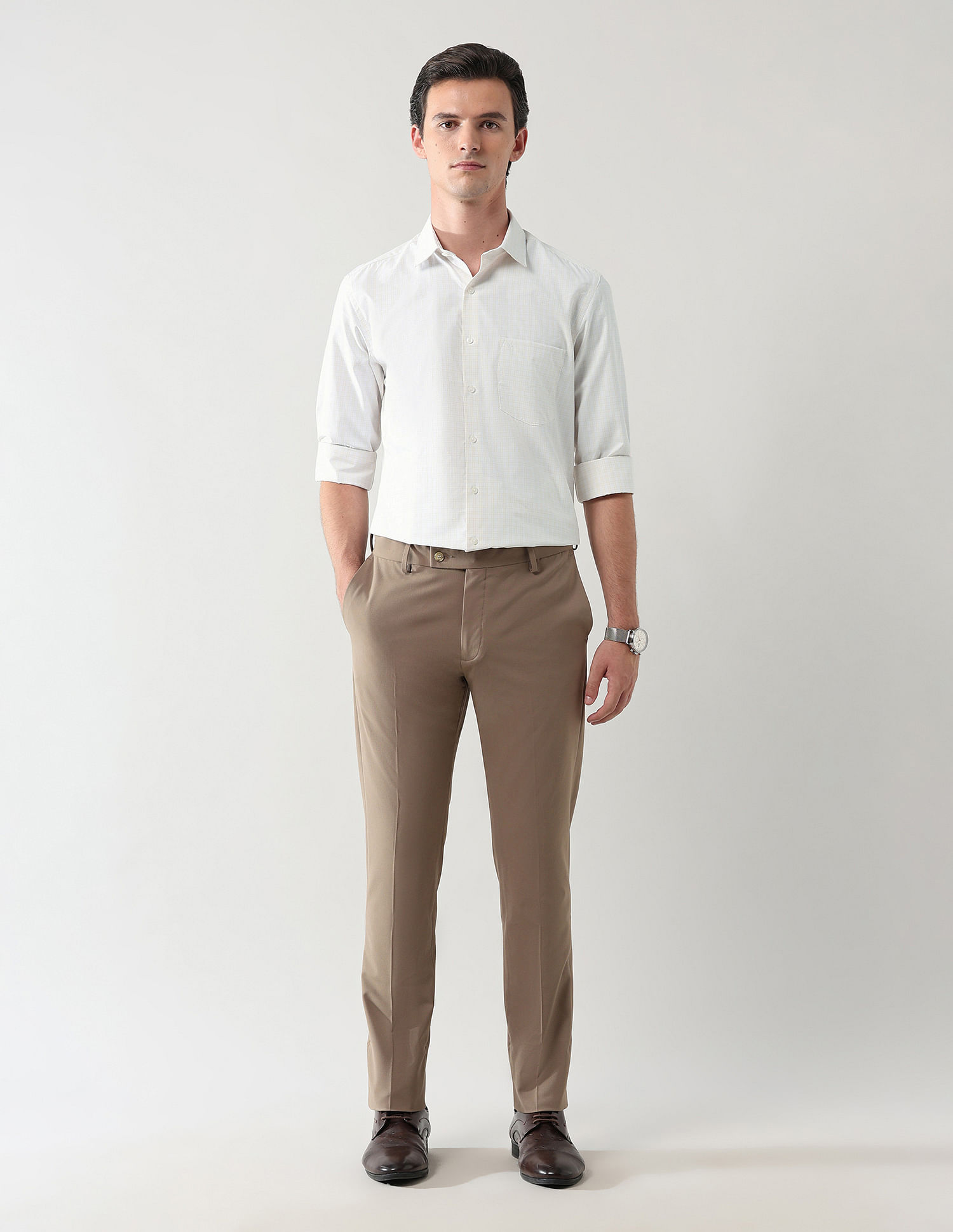 Arrow Grid Tattersall Checked Regular Fit Shirt
