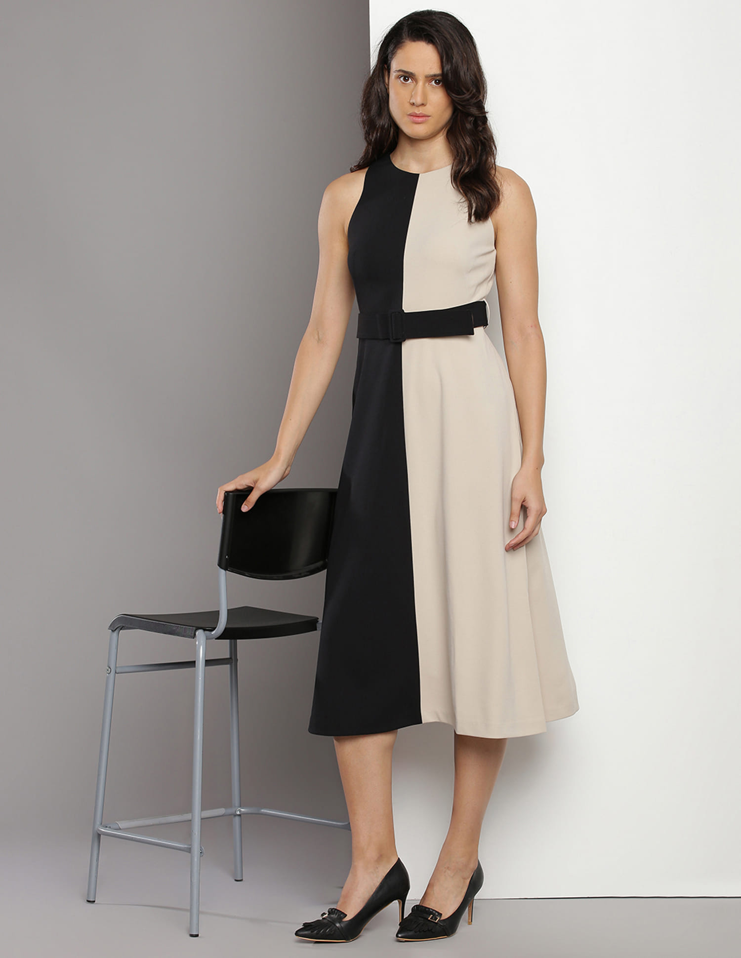 Buy Calvin Klein Scuba Crepe Sleeveless Flared Dress - NNNOW.com Buy Calvin Klein Scuba Crepe Sleeveless Flared Dress - NNNOW.com
