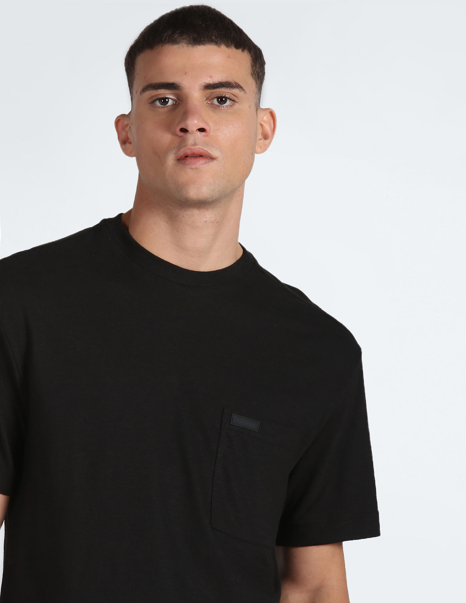 Calvin Klein Cotton Linen Patch Pocket T-Shirt