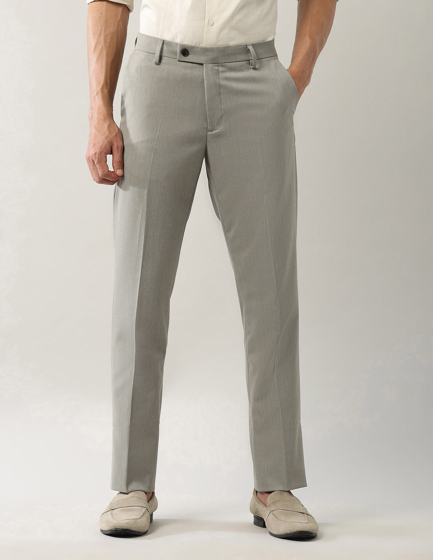 Arrow Mid Rise Smartflex Dobby Trousers