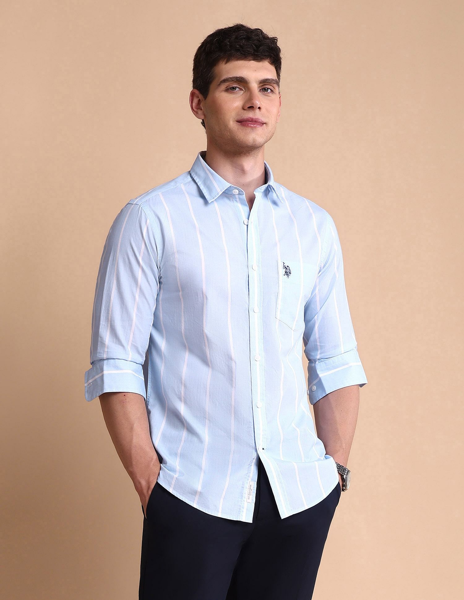 U.S. Polo Assn. Vertical Striped Tailored Fit Shirt