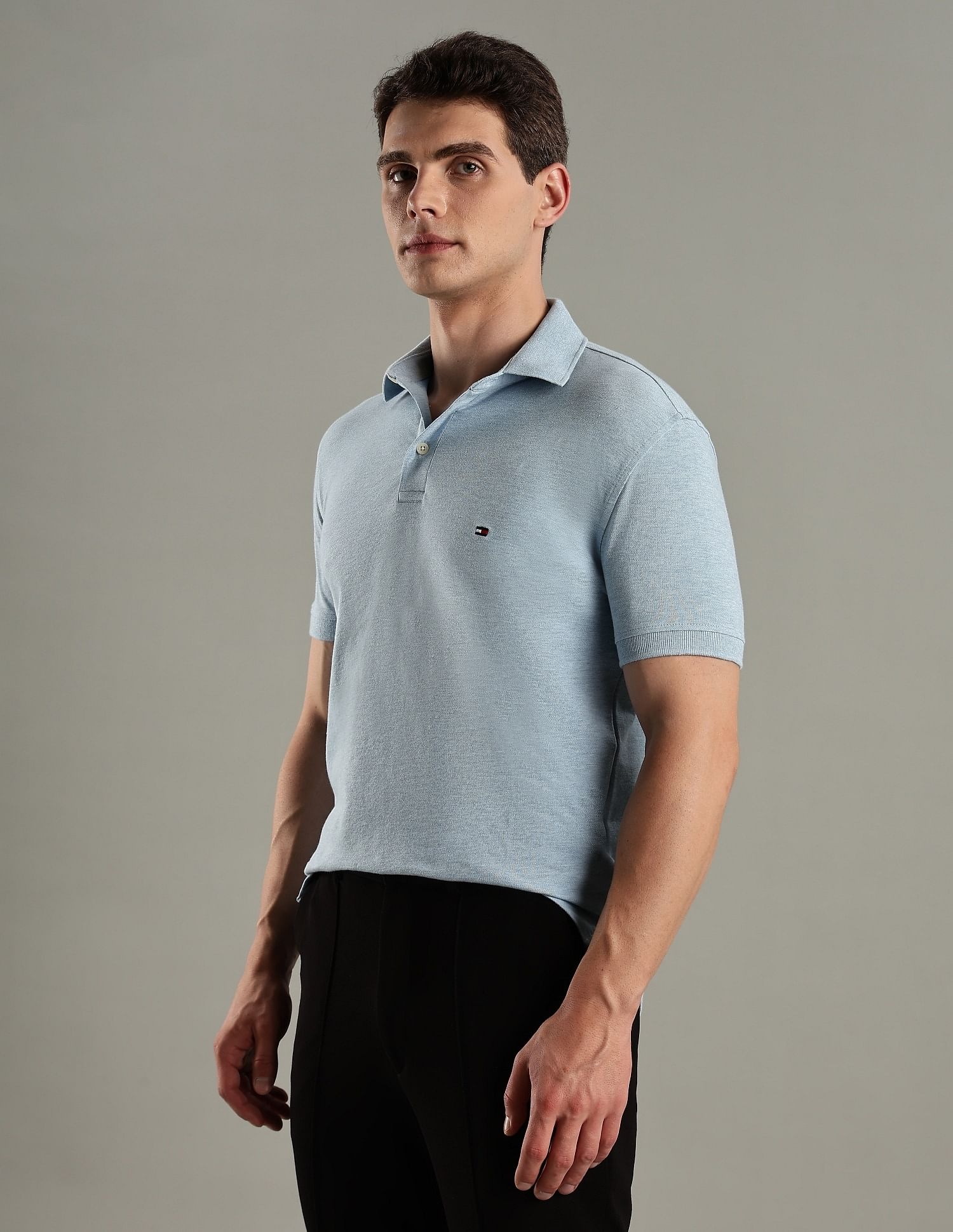 Tommy Hilfiger Solid Slim-Fit Cotton Polo T-Shirt