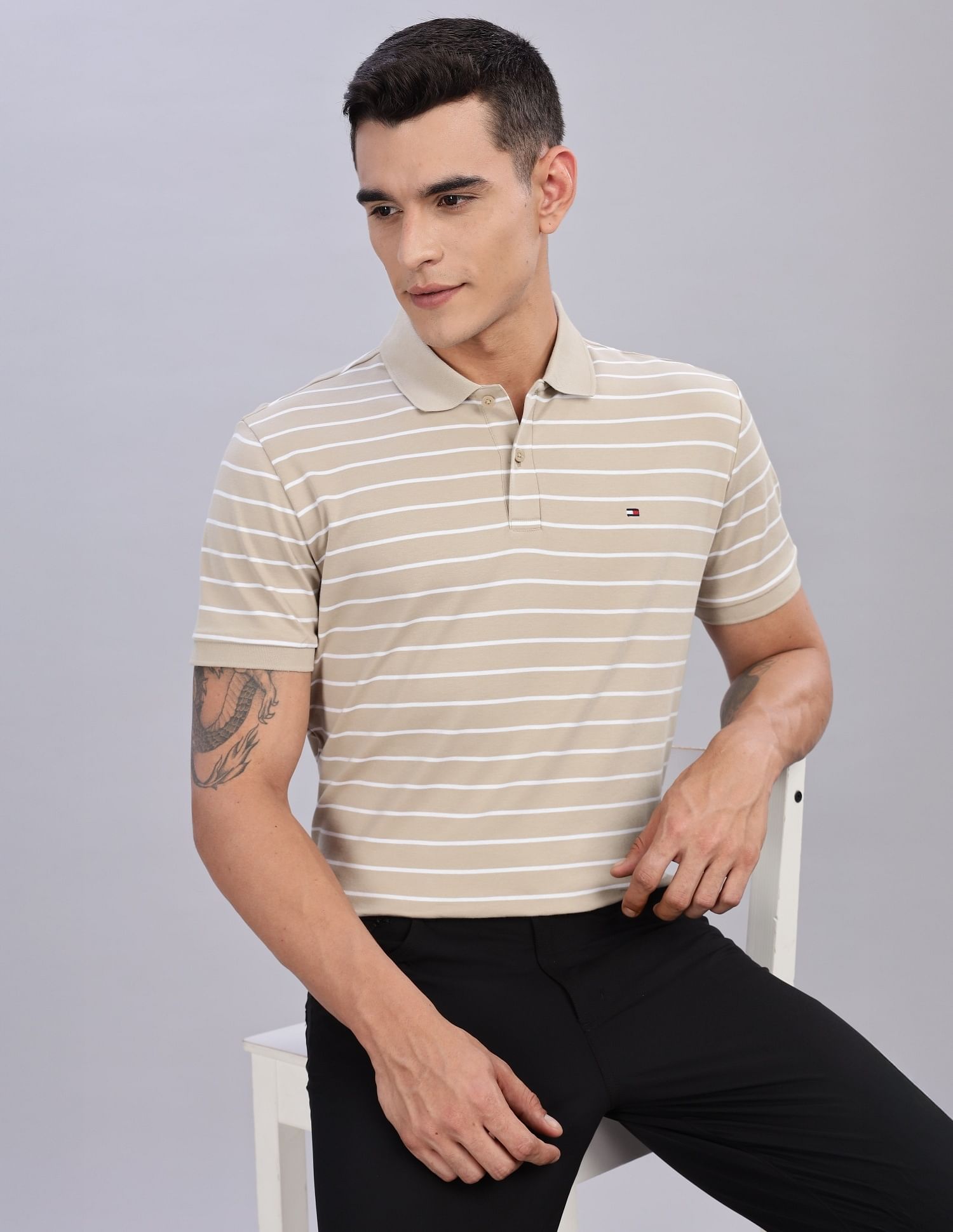 Tommy Hilfiger Striped Regular-Fit Cotton Polo Shirts