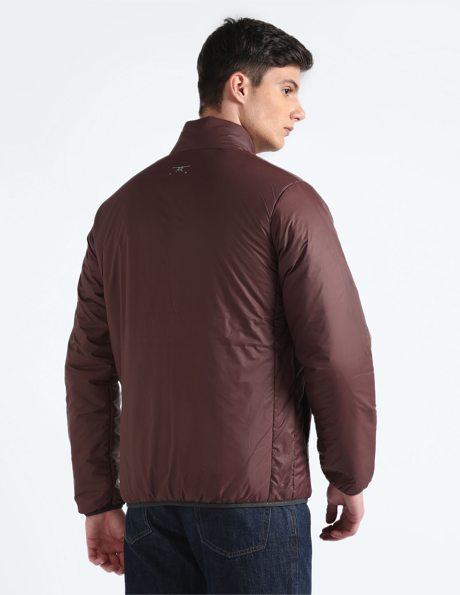 Flying Machine Reversible Solid Quilted Jacket