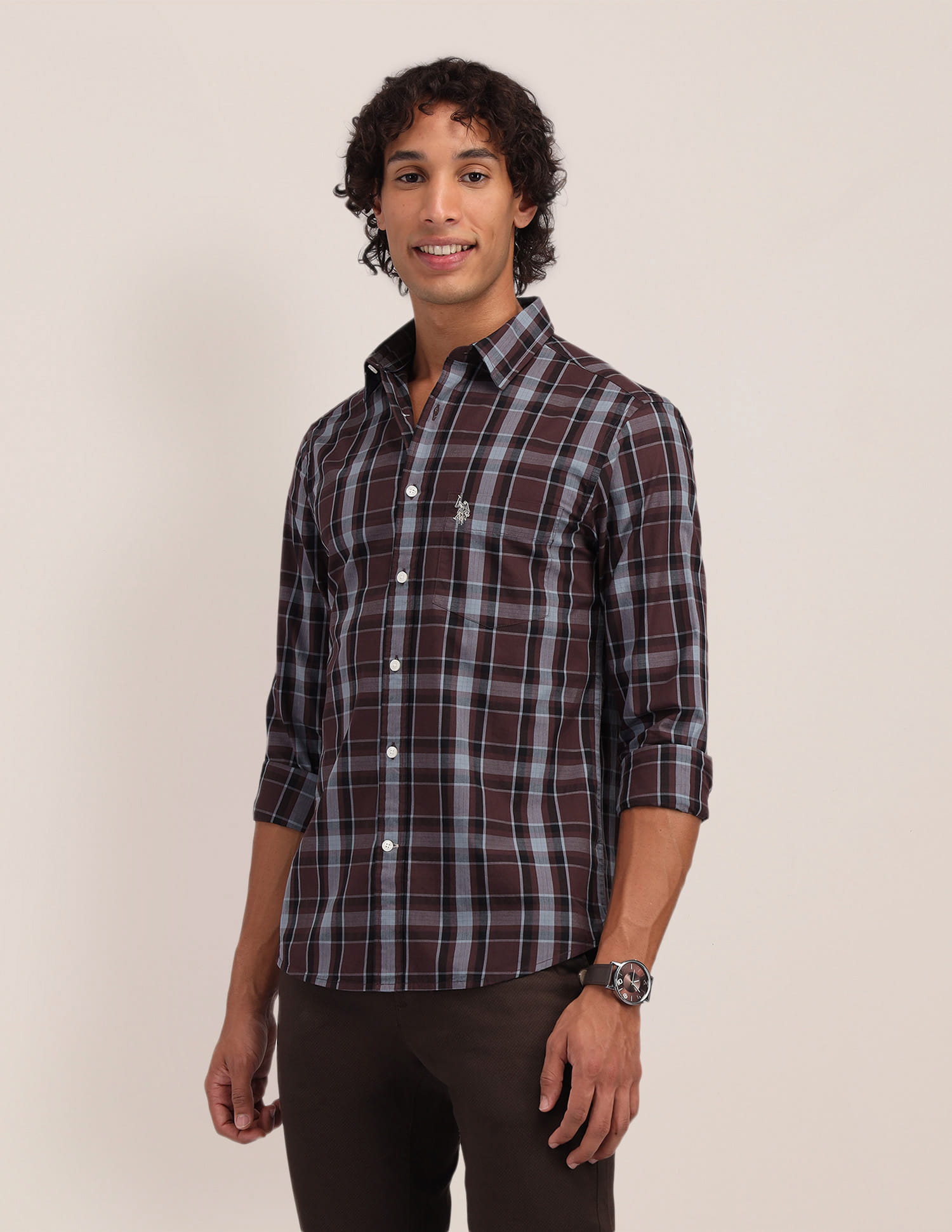 Buy Polo Plaid Checked Poplin Shirt
