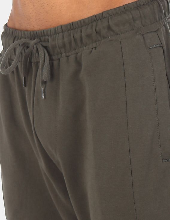Flying Machine Elasticized Waist Cotton Print Joggers