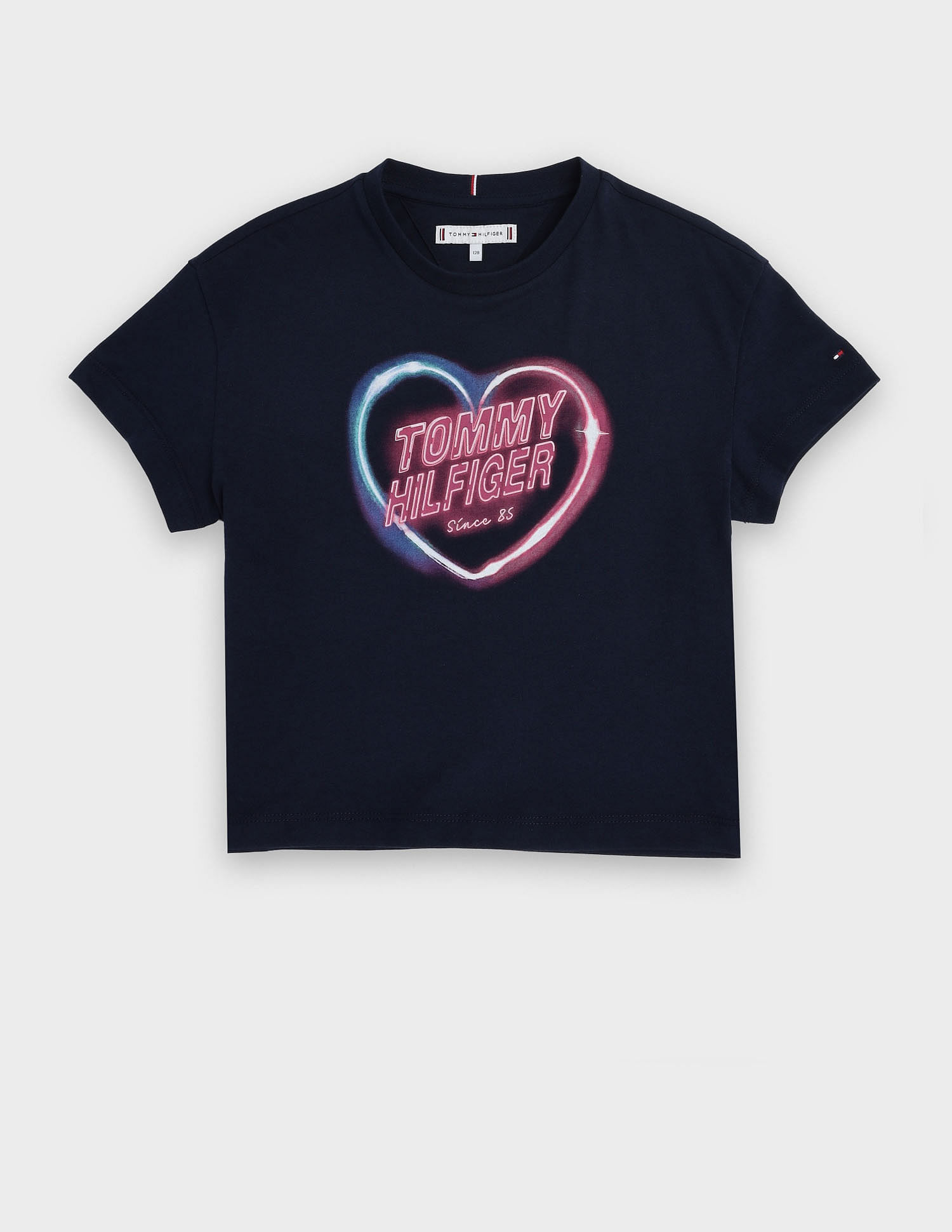 Tommy Hilfiger Kids Girls Graphic Relaxed Fit Cotton T-Shirt