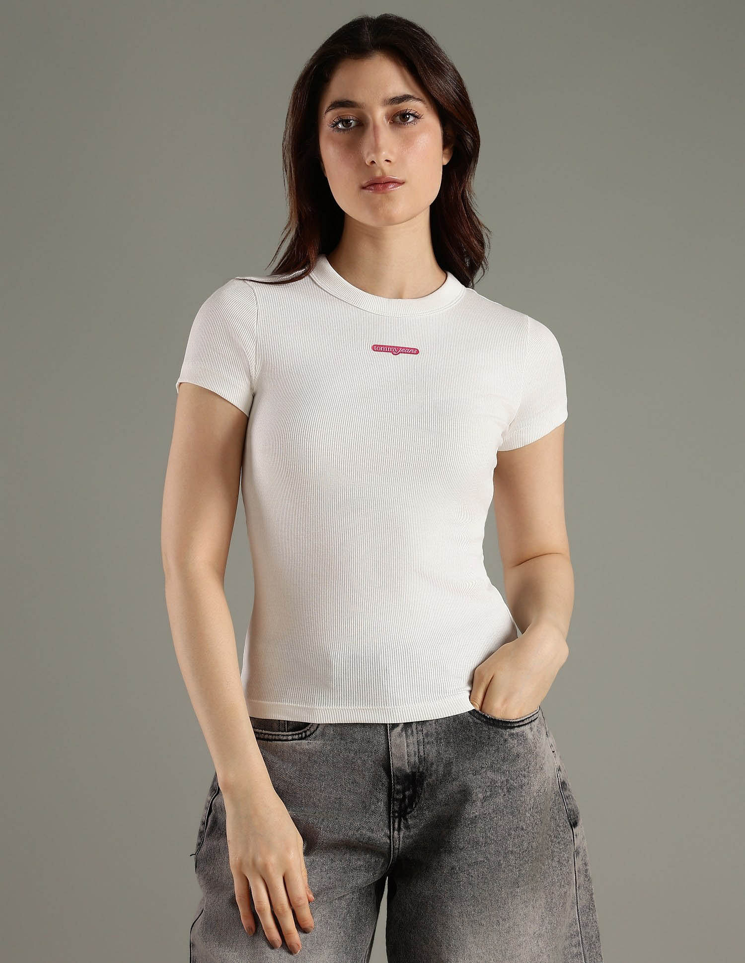Tommy Hilfiger Solid Slim Fit Cotton T-Shirt