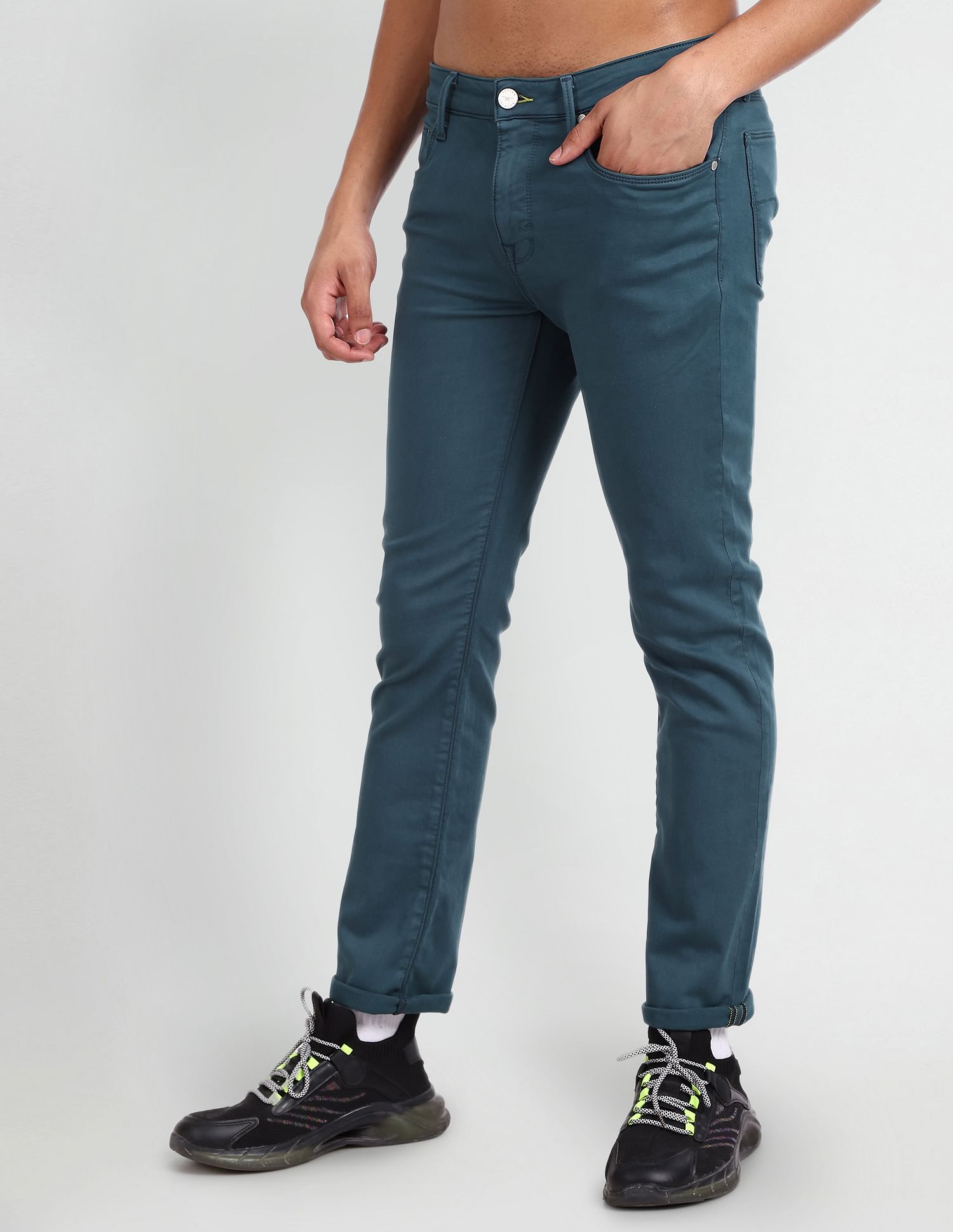 Flying Machine Michael Slim Tapered Mid Rise Jeans