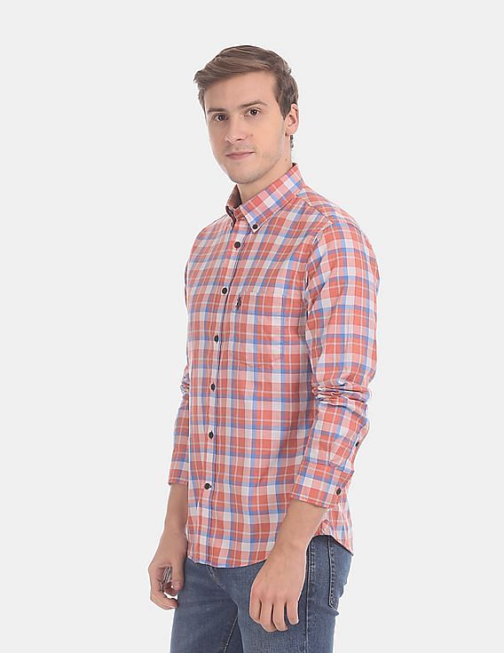 U.S. Polo Assn. Button Down Collar Long Sleeve Check Casual Shirt