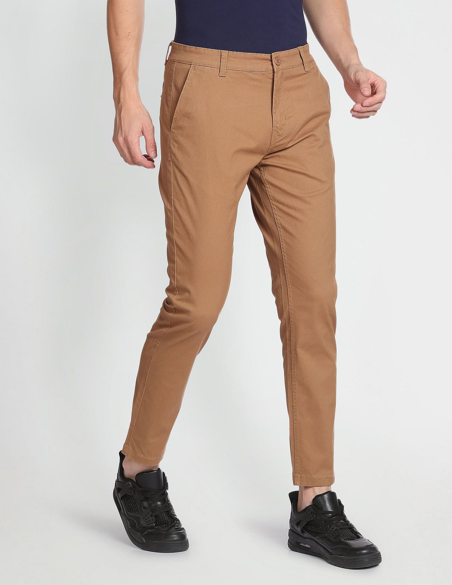 Flying Machine Twill Geometric Print Trousers