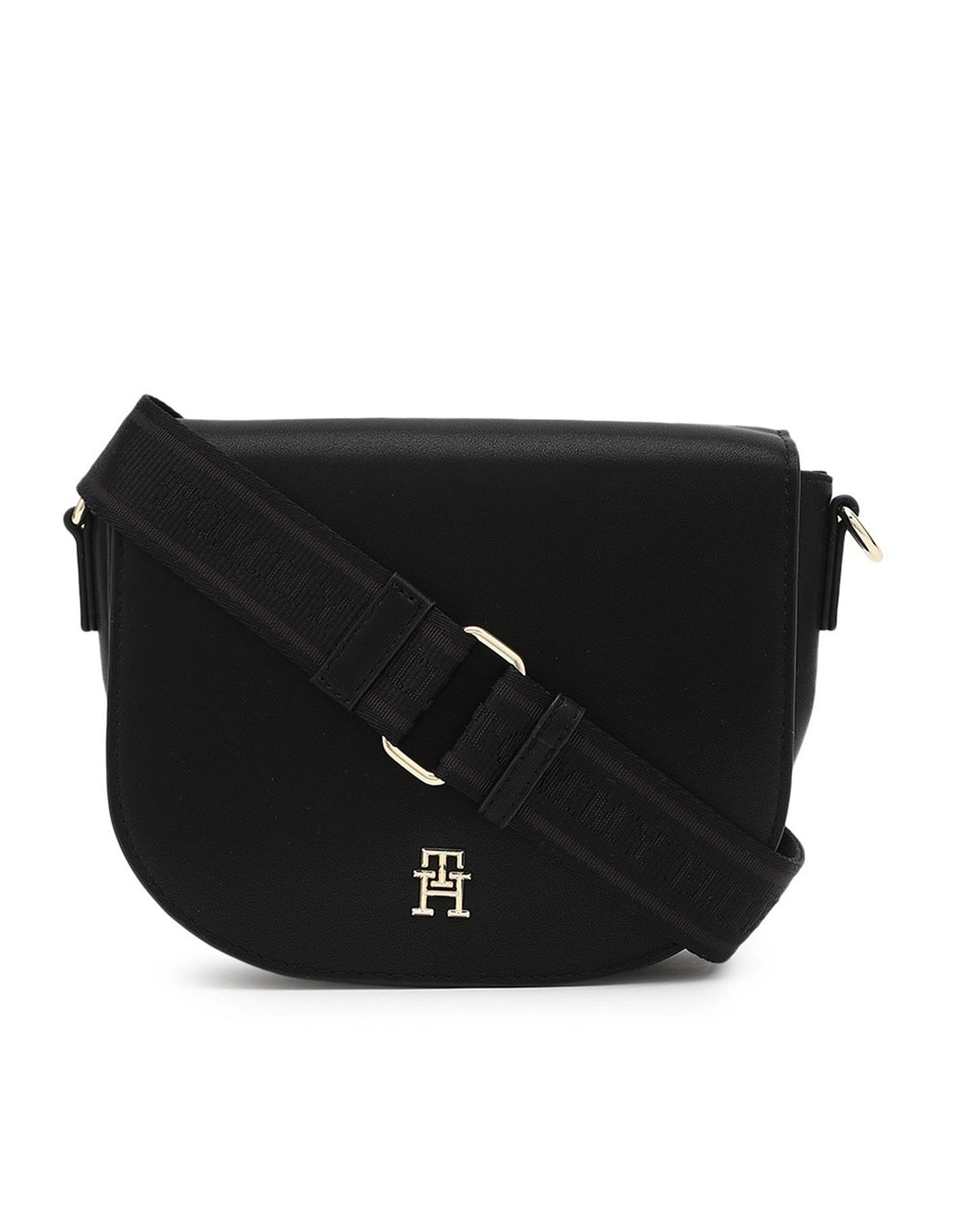 Tommy Hilfiger Solid Black PU Bag