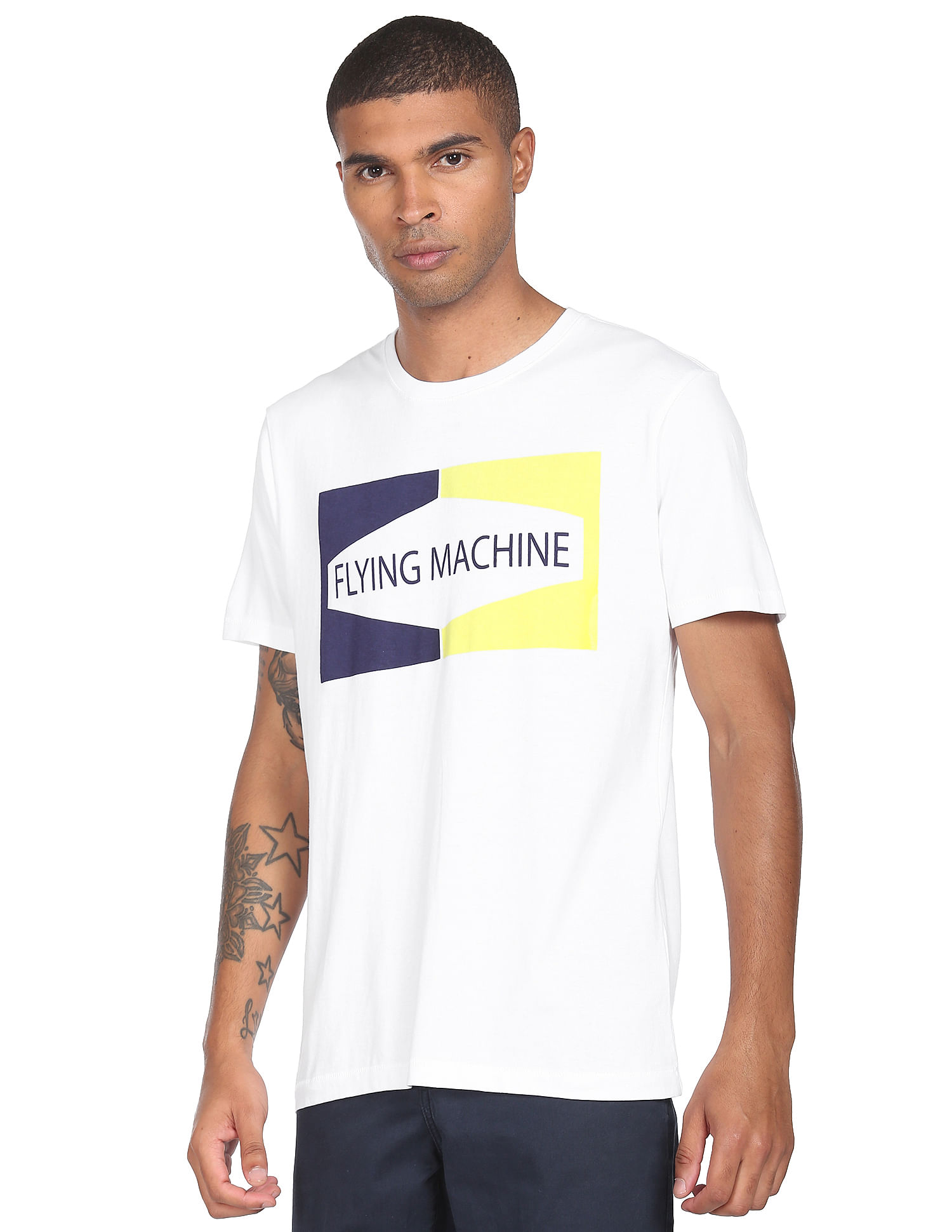 flying machine white t shirt