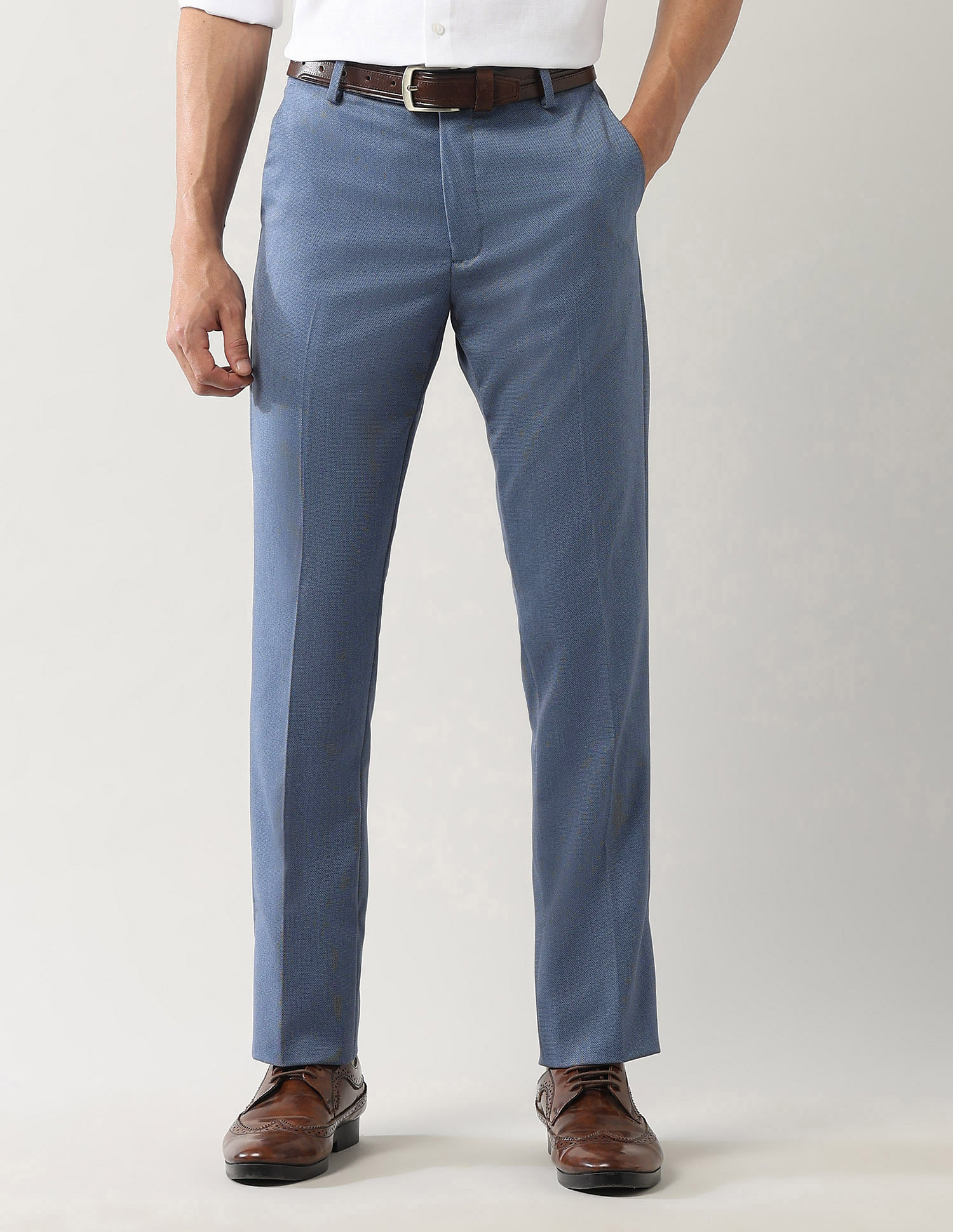 Arrow Mid Rise Smartflex Dobby Trousers