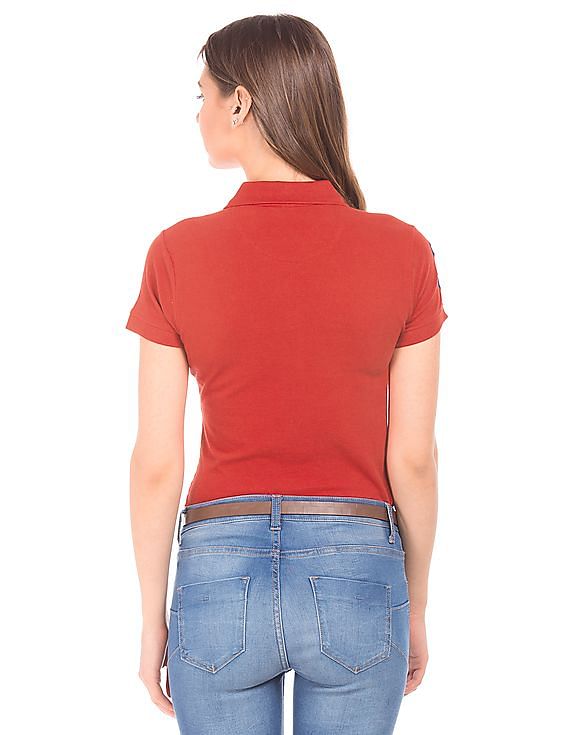 U.S. Polo Assn. Women Regular Fit Pique Polo Shirt