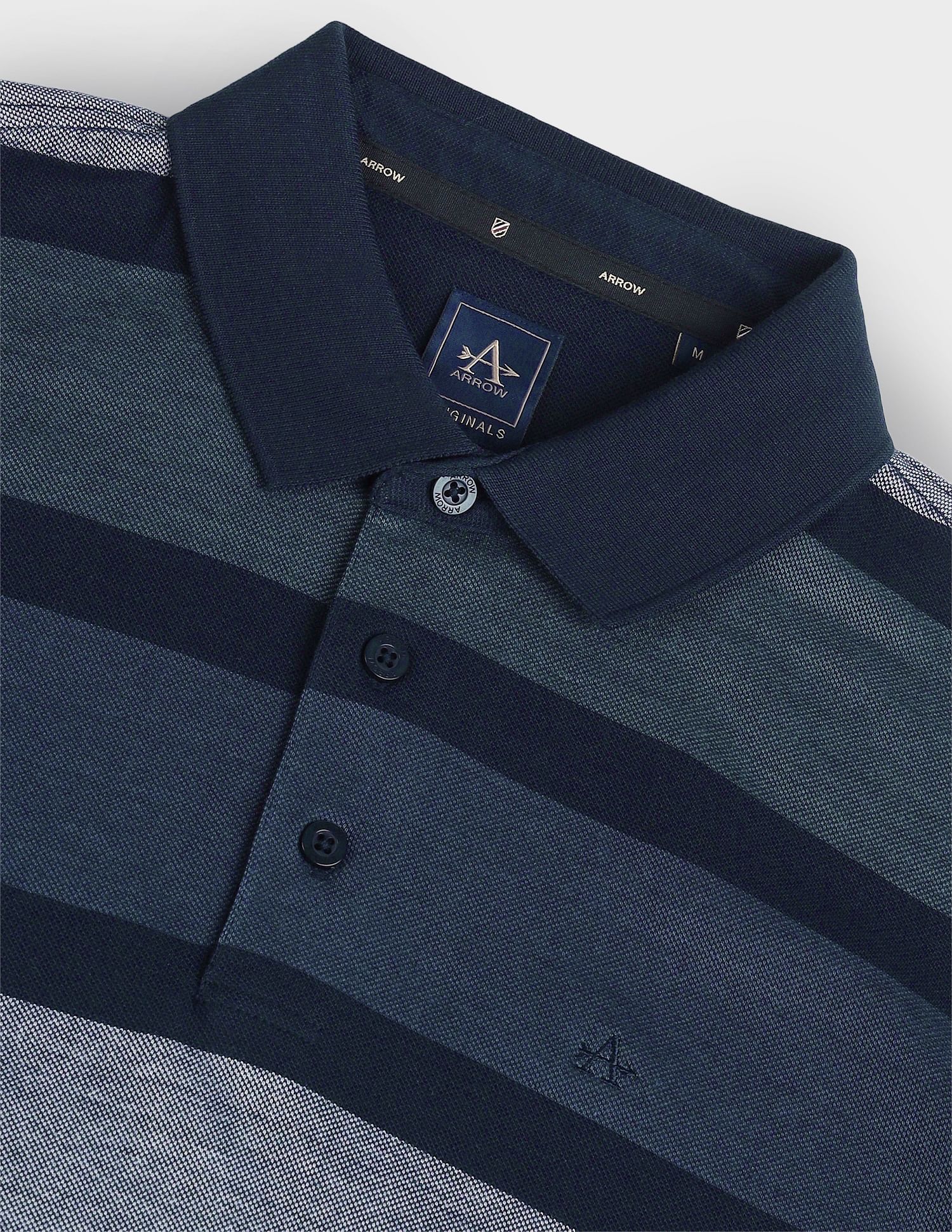 Arrow Horizontal Stripe Cotton Polo Shirt