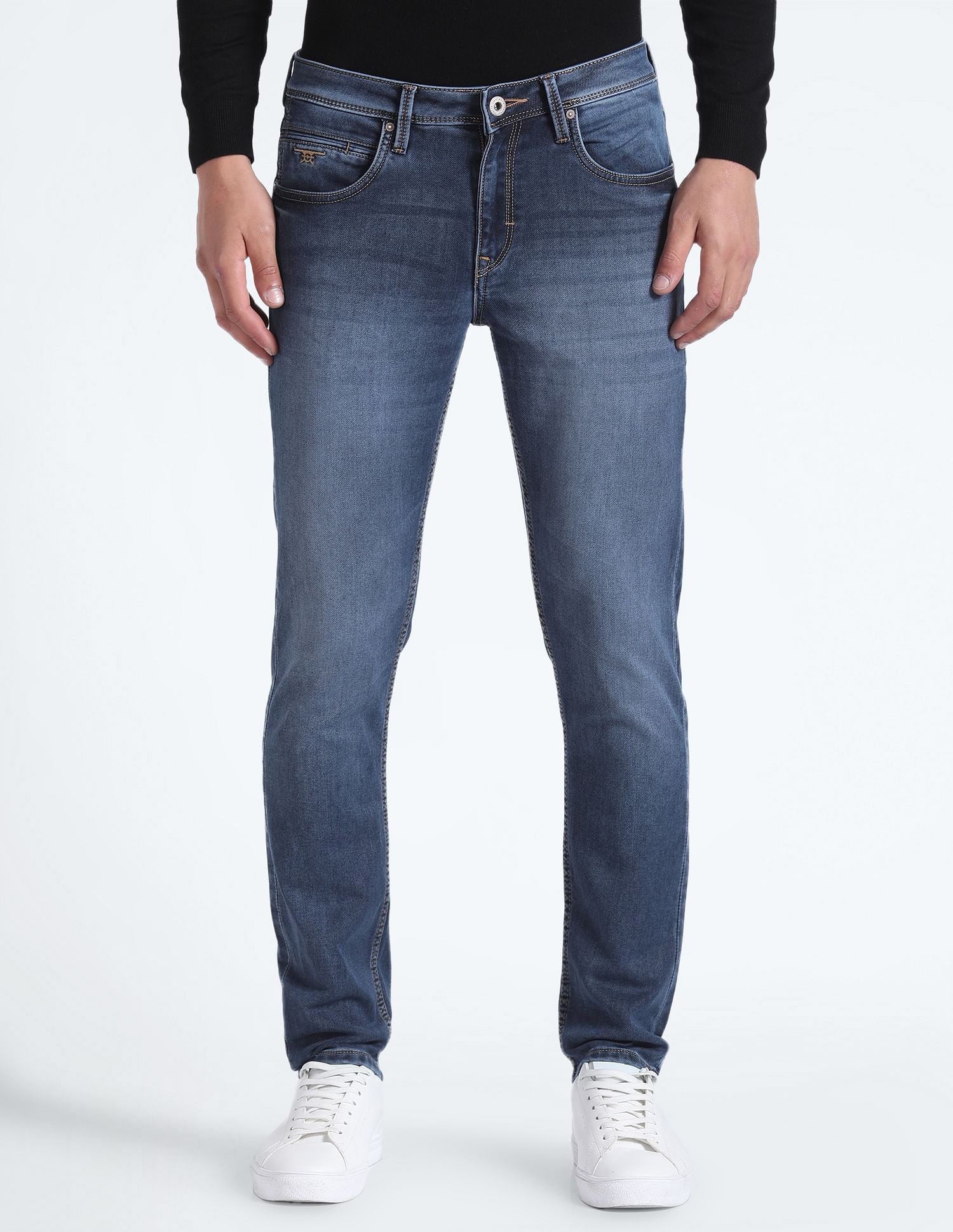Flying Machine Mid Rise Stone Wash Jeans