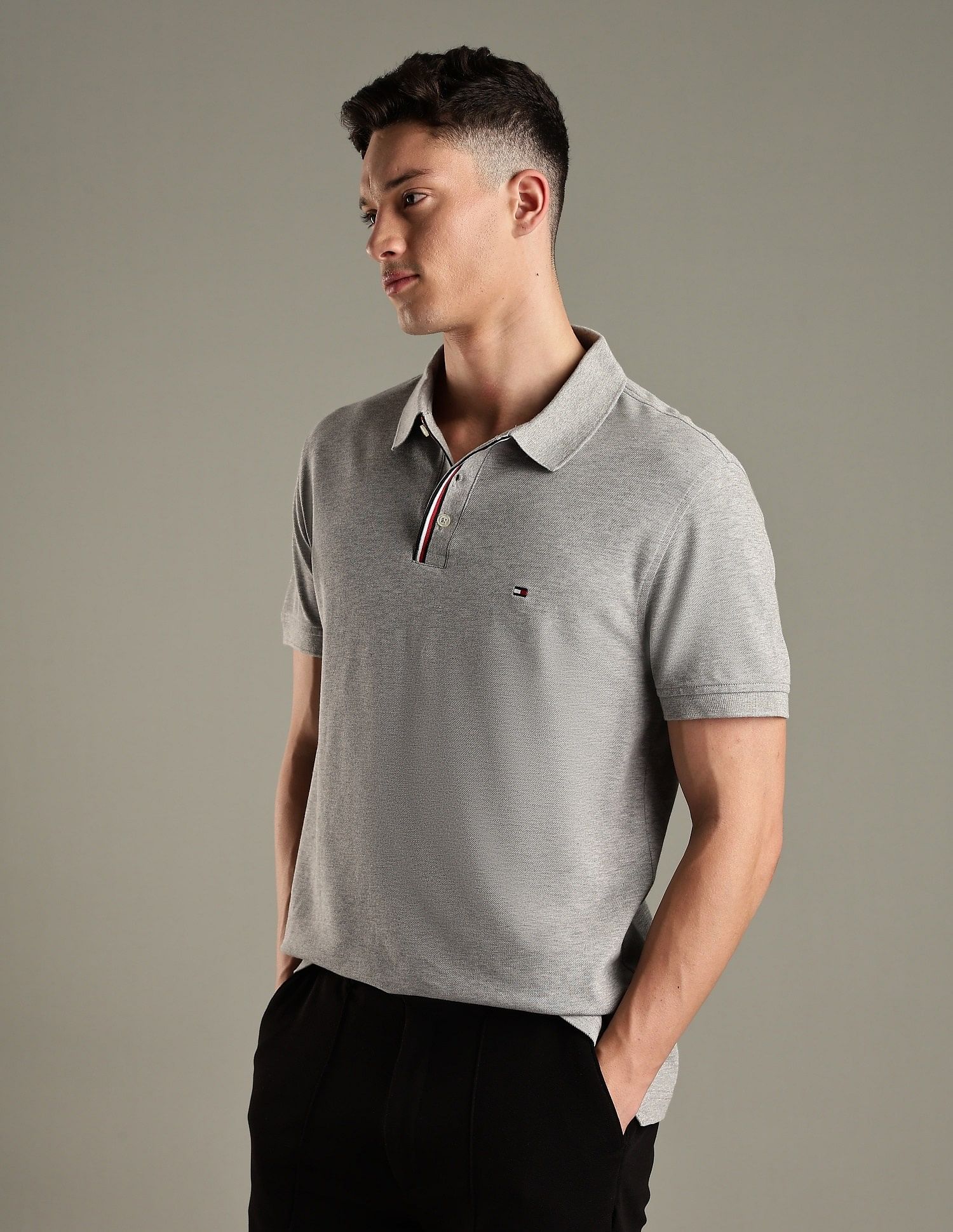 Tommy Hilfiger Solid Regular-Fit Cotton Polo Shirt