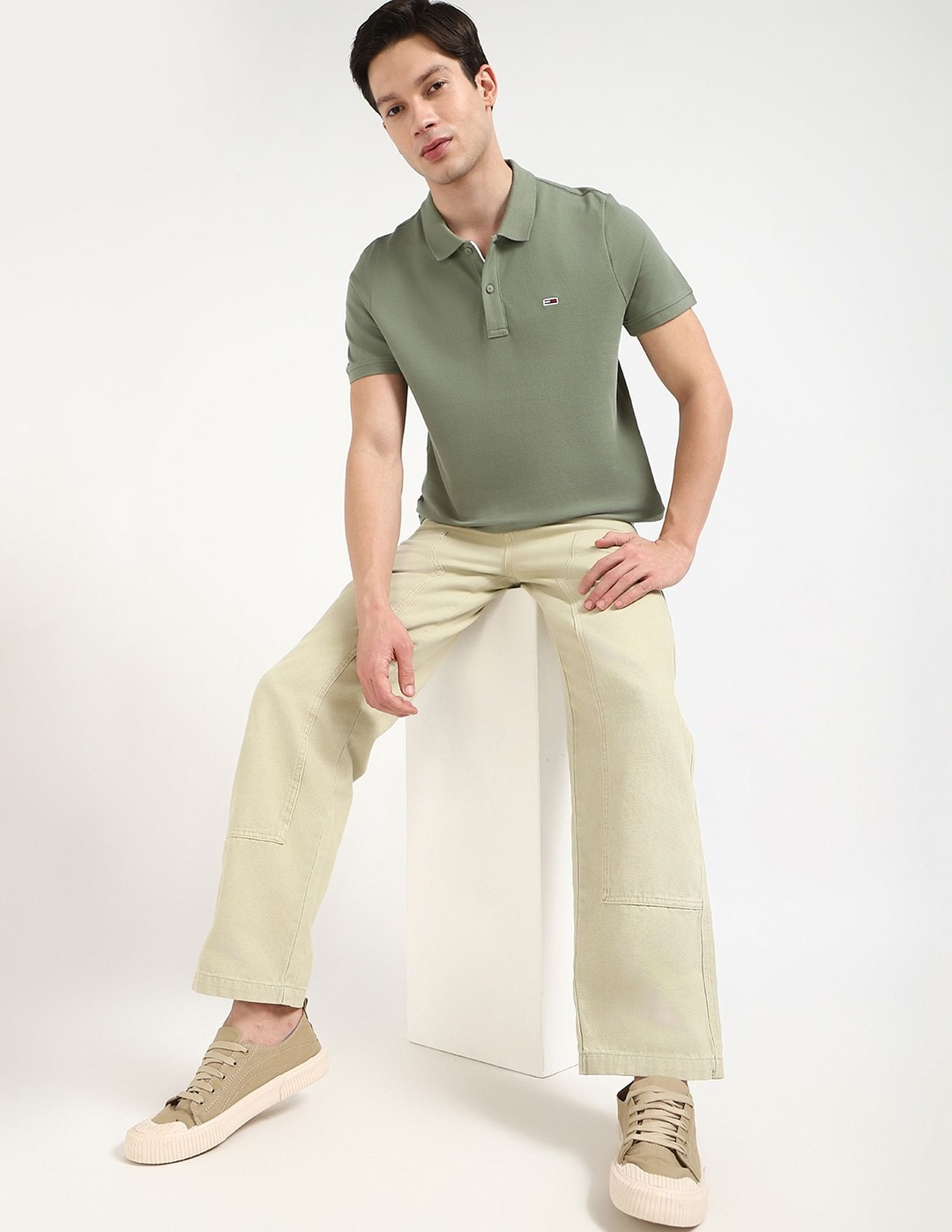 Tommy Hilfiger Solid Slim-Fit Cotton Polo Shirt