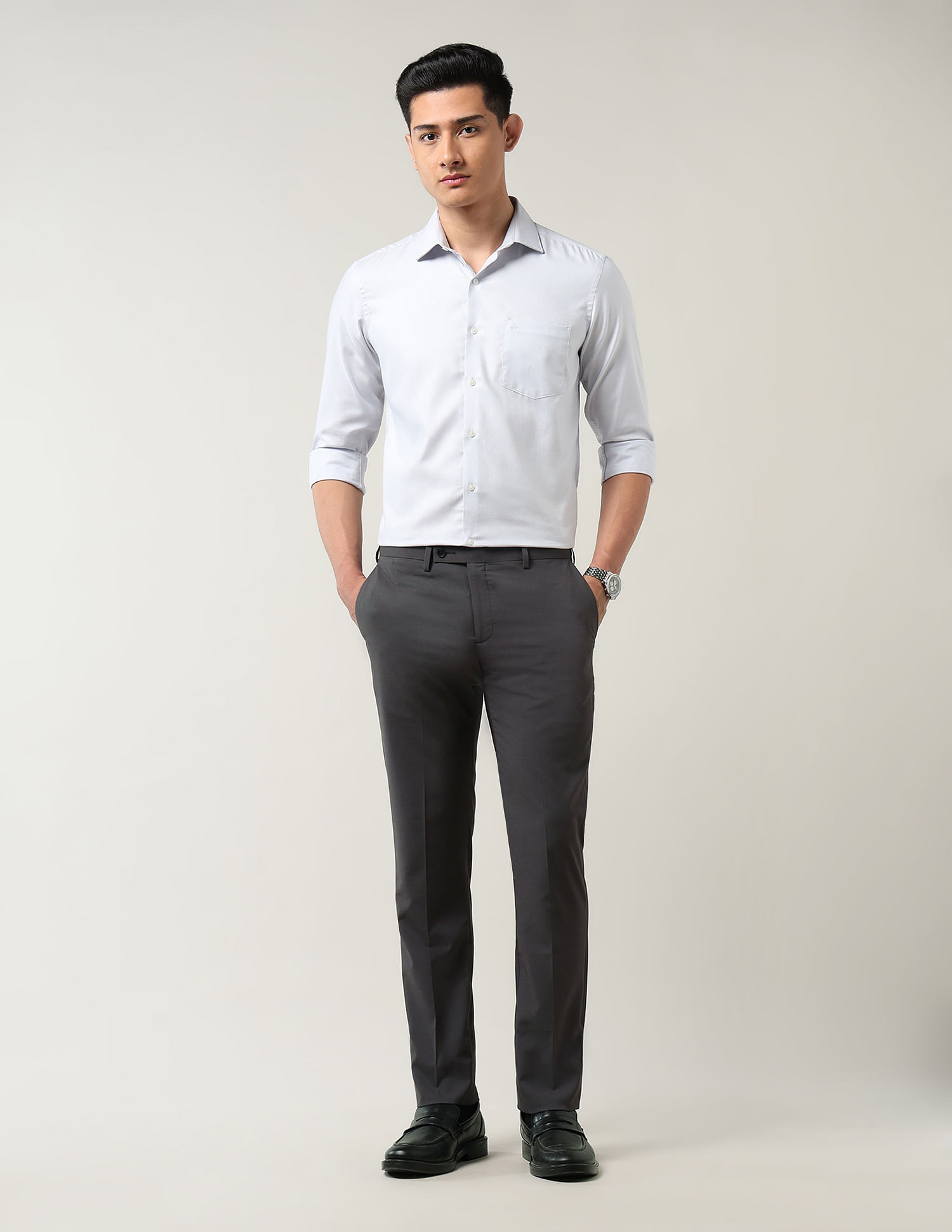 Arrow Solid Regular Fit Trouser