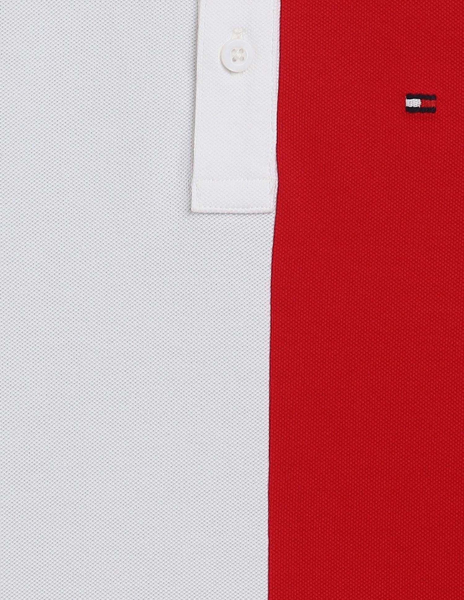 Tommy Hilfiger Kids Boys Colorblock Regular-Fit Cotton Polo T-Shirt