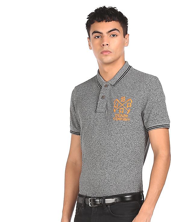 U.S. Polo Assn. Denim Co. Cotton Heathered Polo Shirt