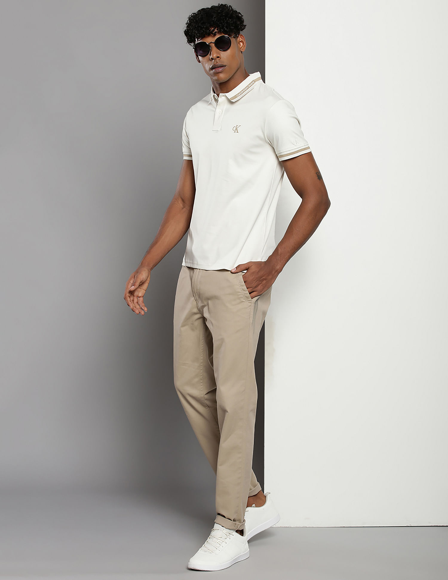 Buy Calvin Klein Short Sleeve Regular Collar Logo Polo Shirt